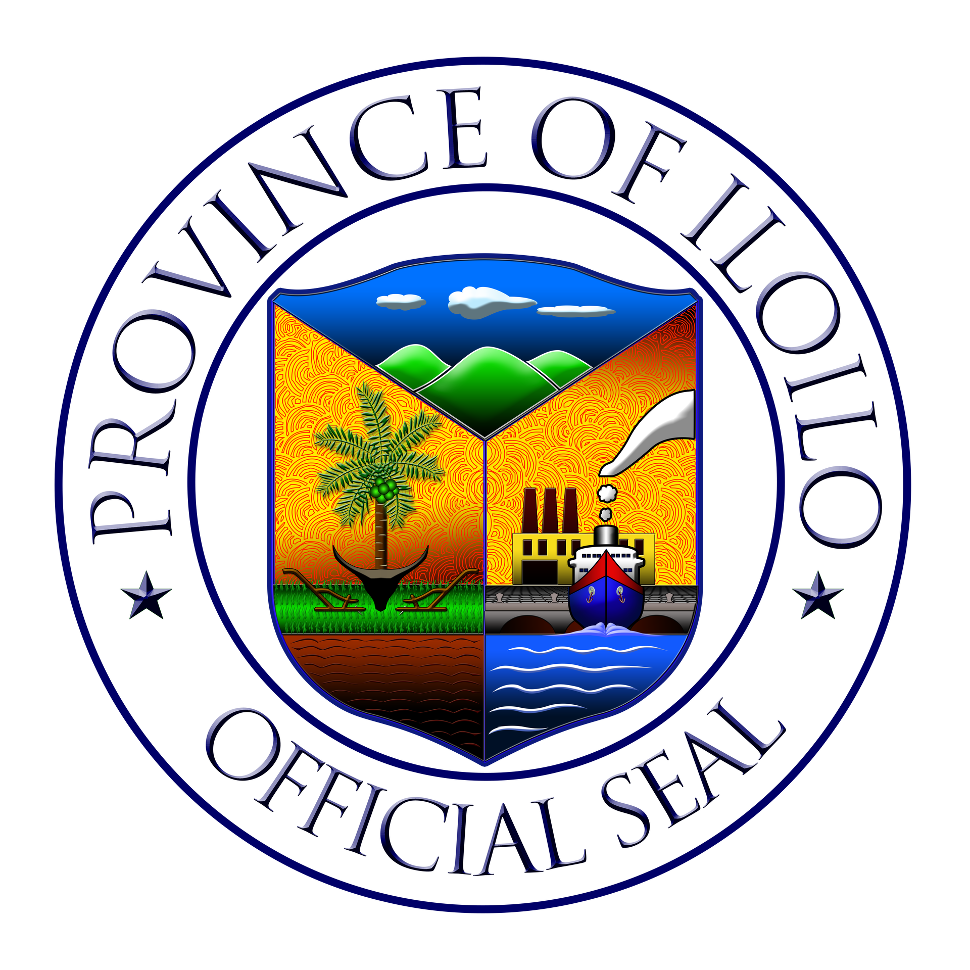 Official Seal of the Province of Iloilo - Gold background corre…