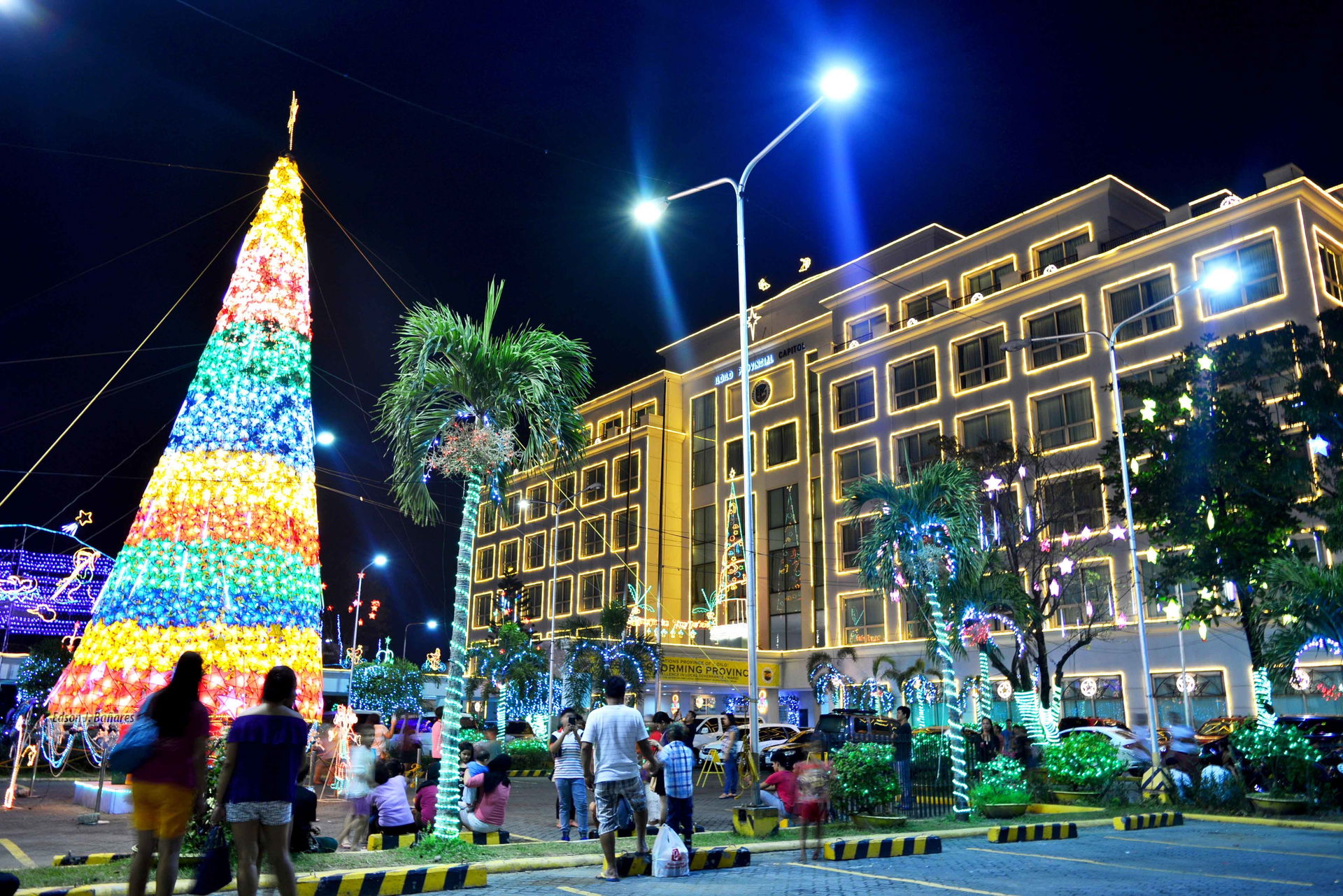 Families visit the Iloilo Provincial Capitol every night to see…