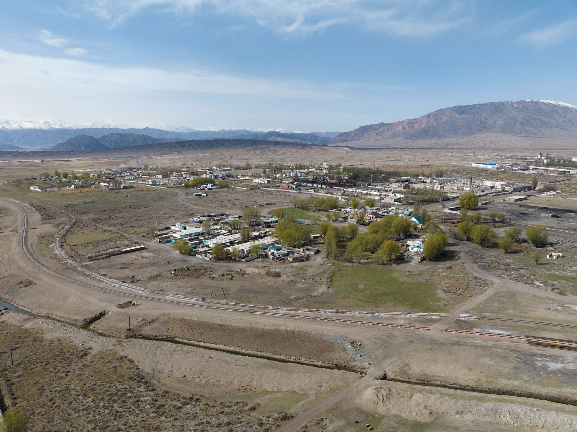 Balykchy photographed from above. Issyk-Kul Province, Kyrgyzsta…