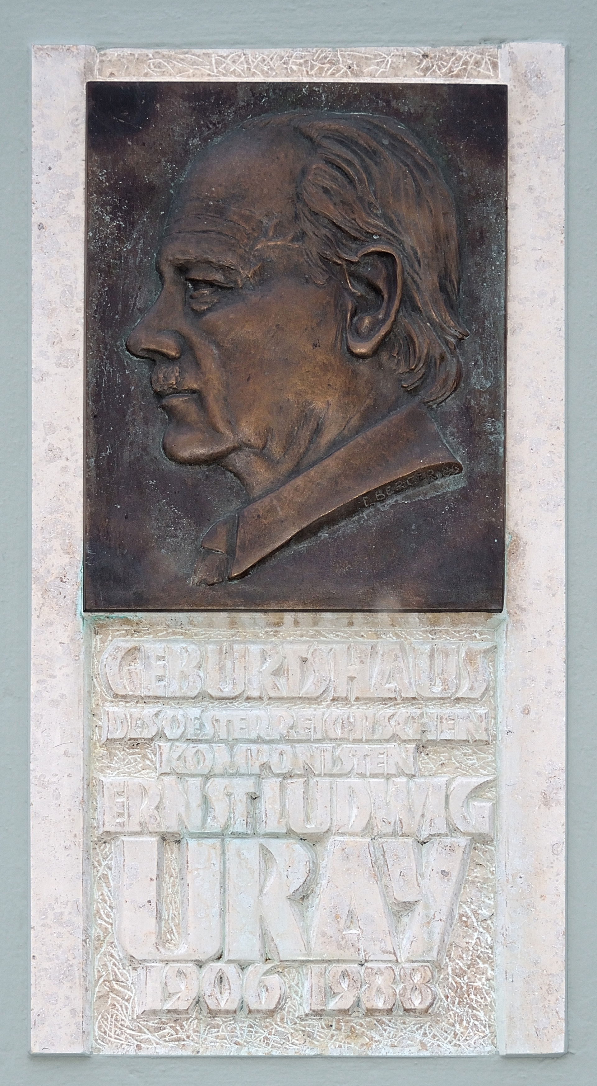 plaque for Ernst Ludwig Uray at his birthplace in Schladming, H…