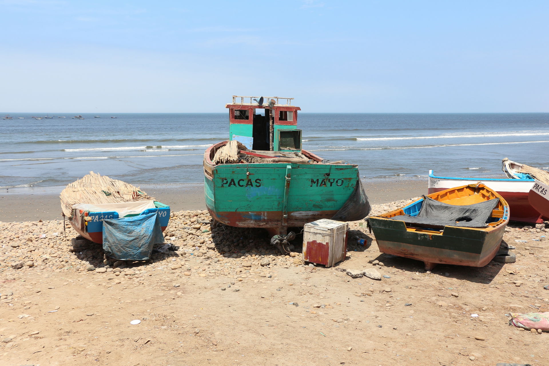 Boats on Pacasmayo Beach, Peru