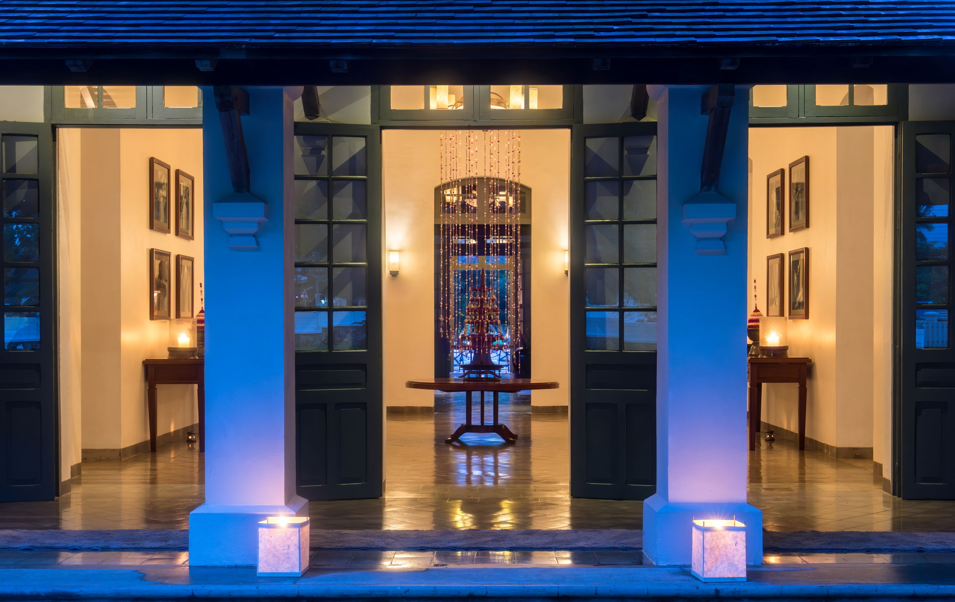 Entrance, lobby of Amantaka luxury resort and hotel, seen from …