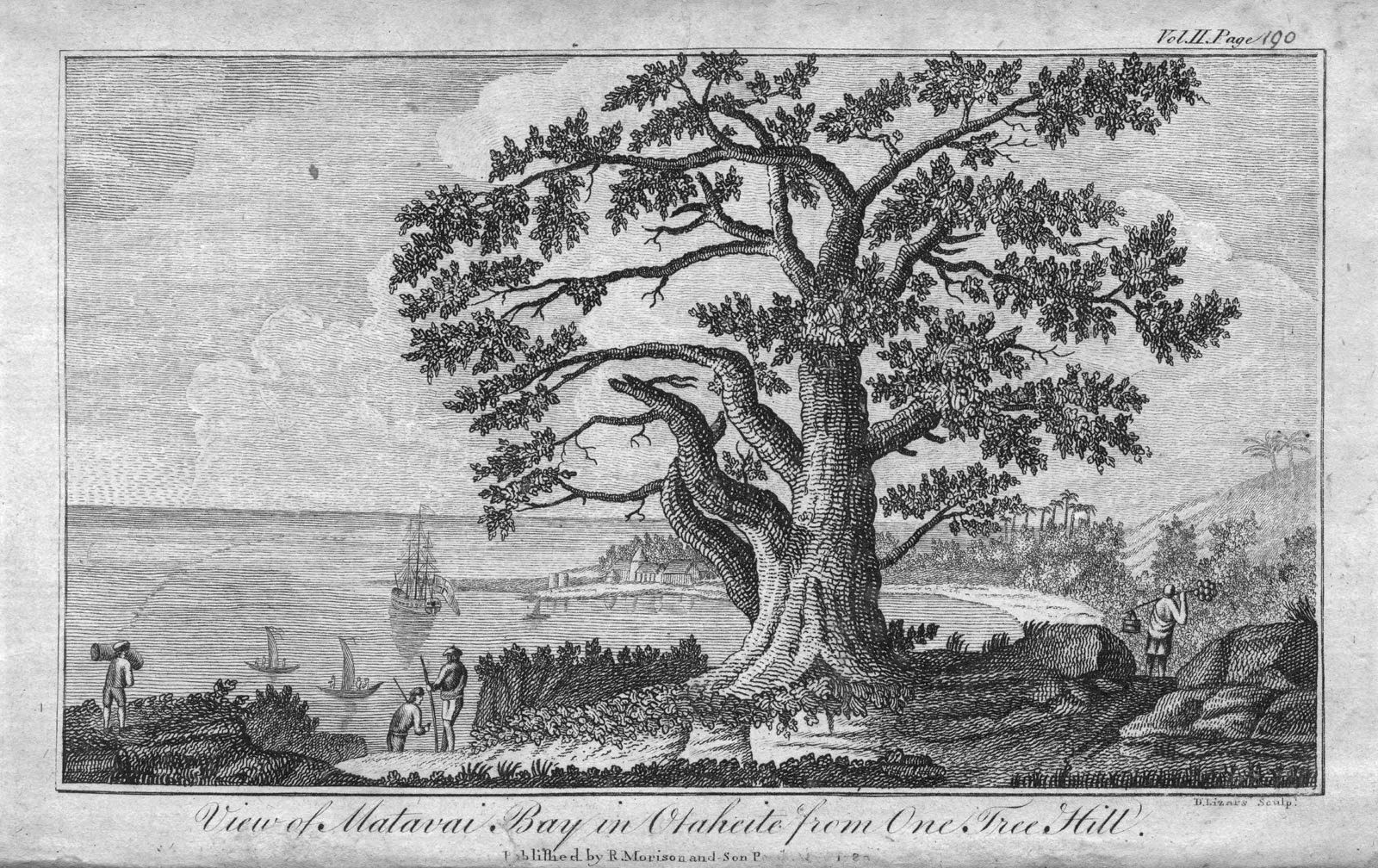 Matavai Bay, Tahiti, from One Tree Hill, showing Endeavour, 176…