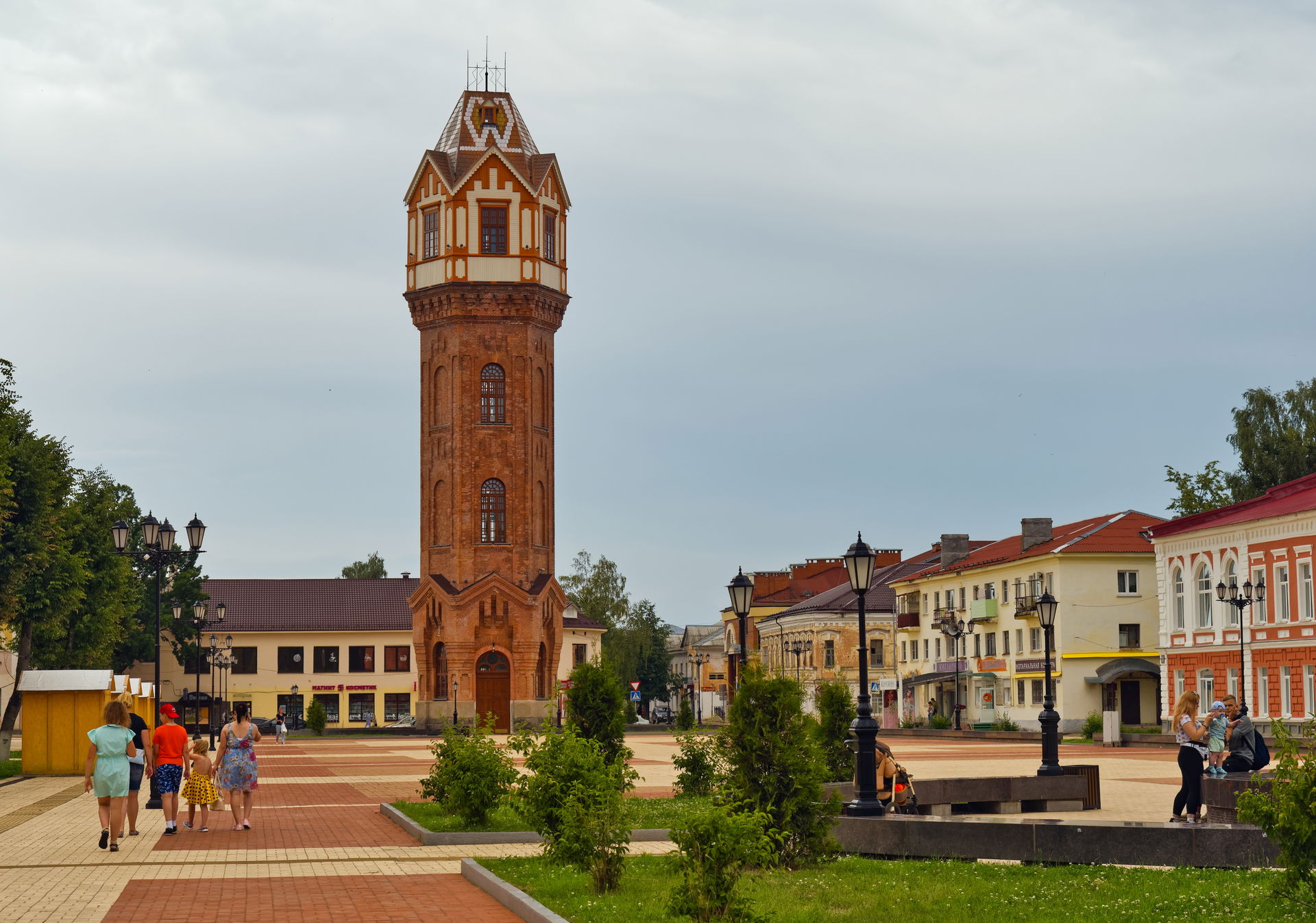Staraya Russa. Water tower at Cathedral Square