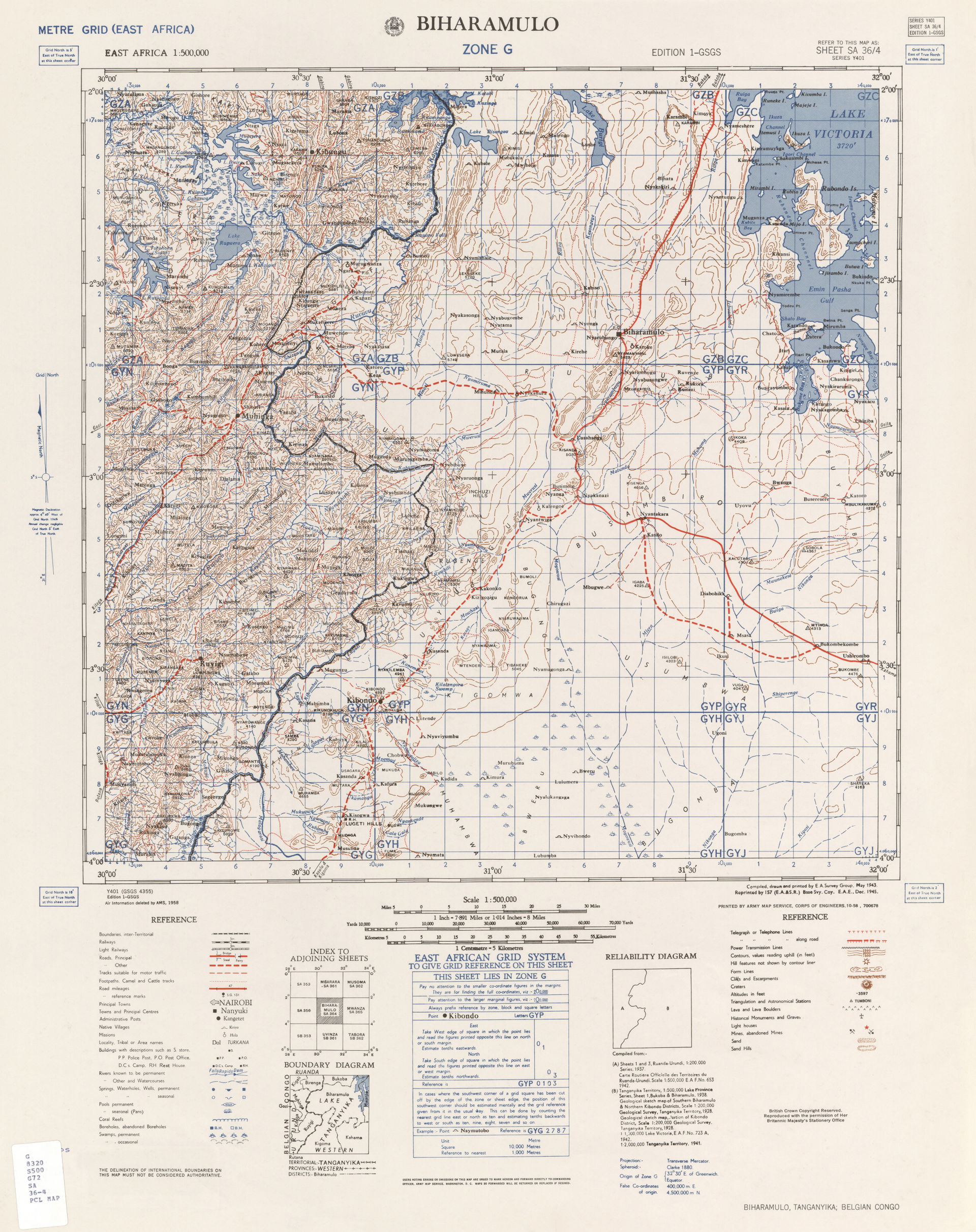 Biharamulo - Sheet SA 36-4, 1:500,000 (5.3 MB) - East Africa, S…