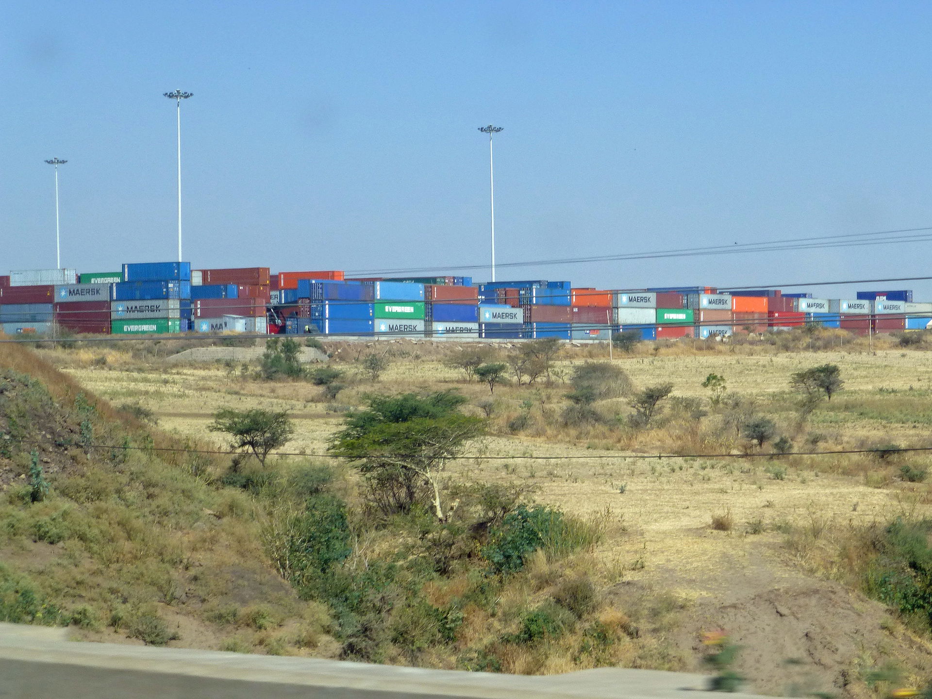 Modjo dry port, as seen from Adama (Oromia, Ethiopia)