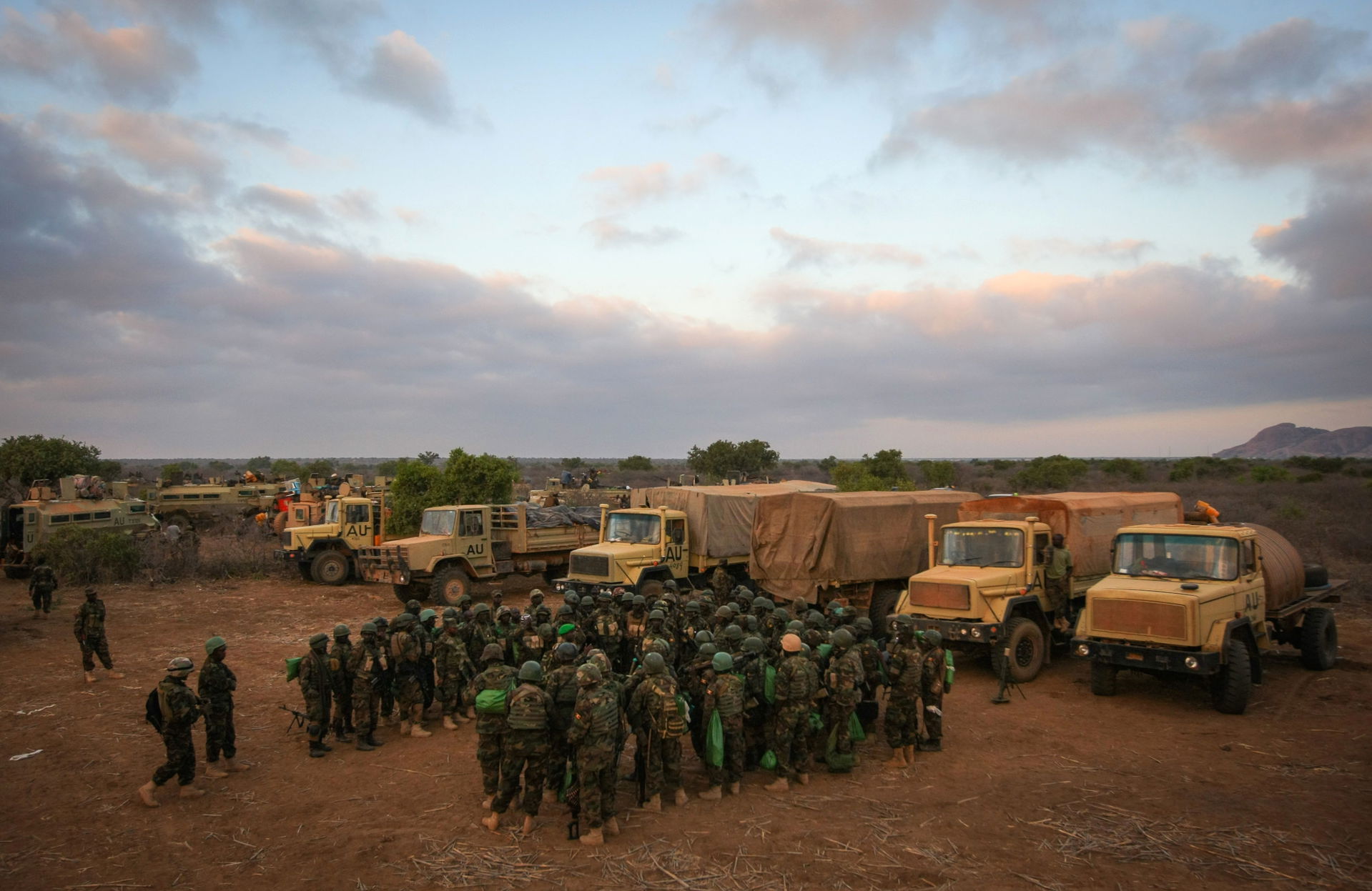 Ugandan soldiers serving with the African Union Mission in Soma…