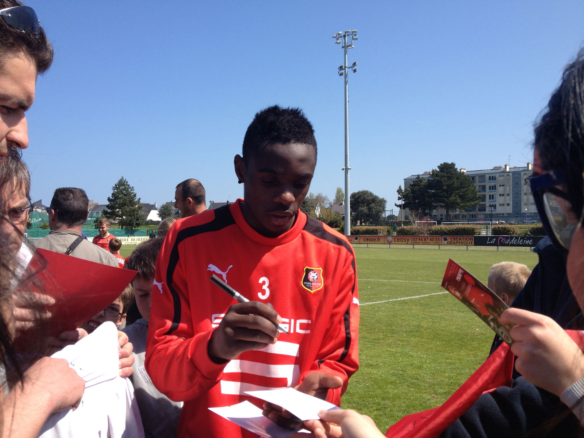Photo prise lors d'un entraînement du Stade rennais au stade de…