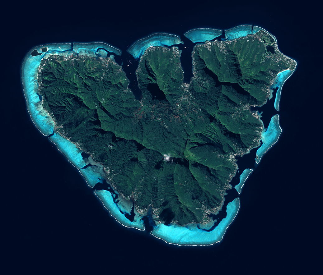 L'ile de Moorea vue par le satellite Sentinel 2, le 21 juin 202…