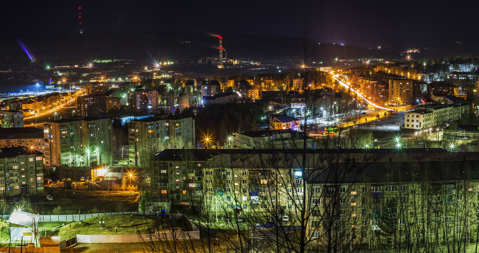 Ночная панорама города со стороны 8-го квартала.