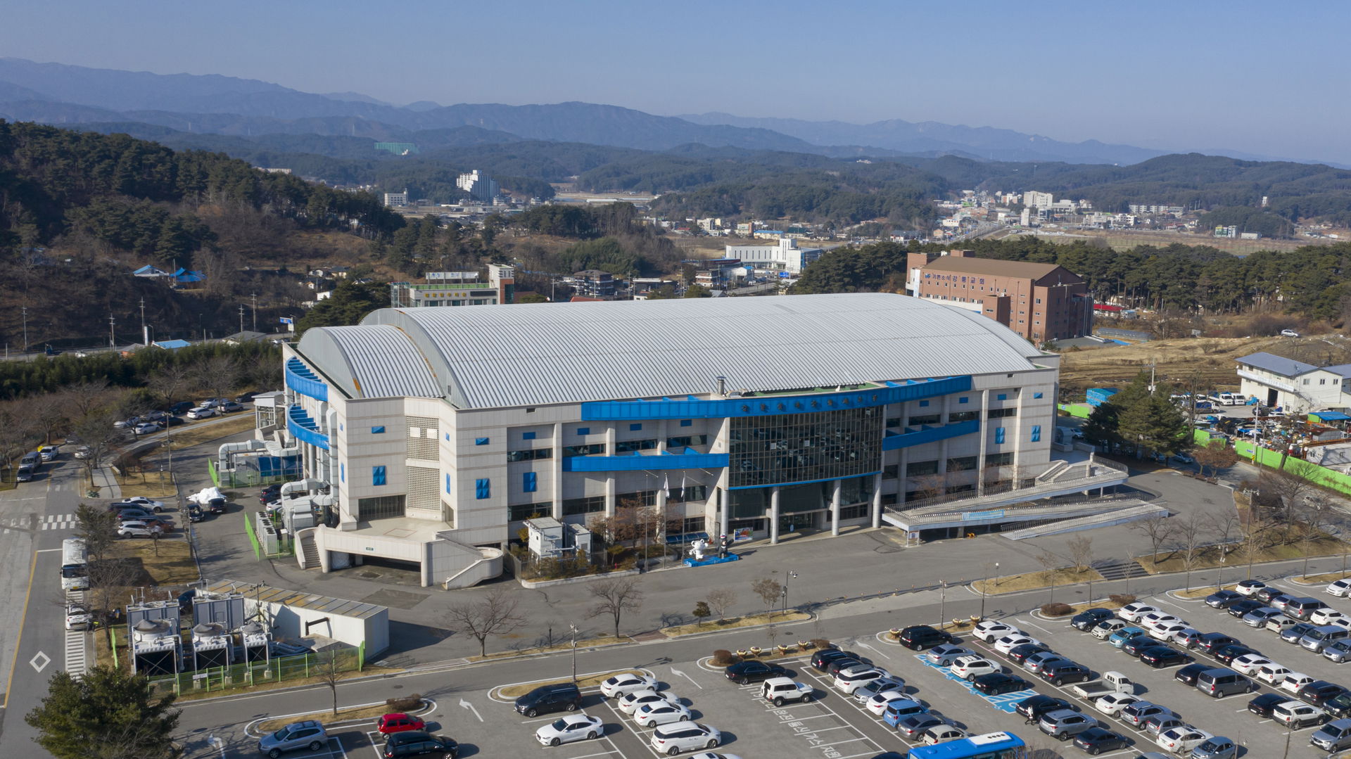 Aerial view of Gangneung Gymnasium, South Korea