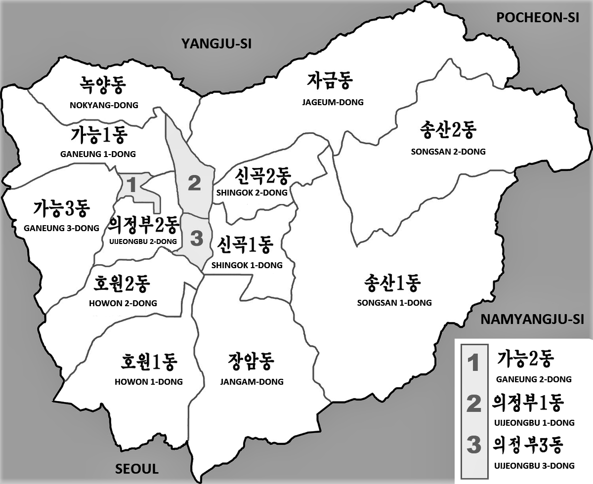 Administrative subdivision of Uijeongbu city.
