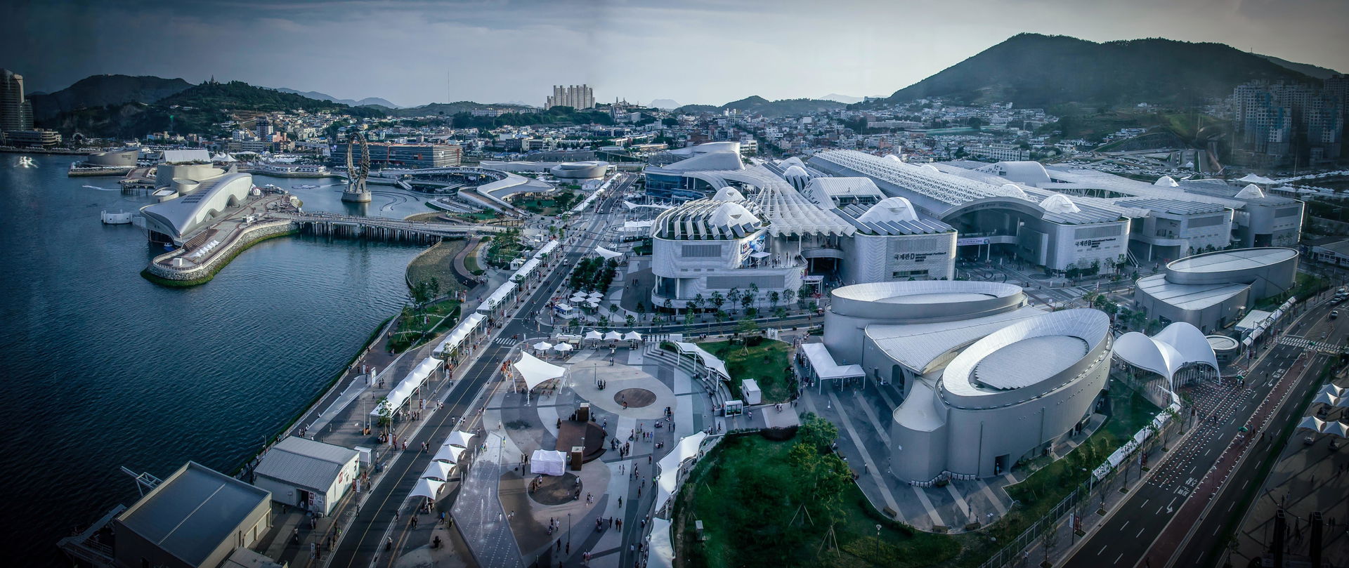 Panoramic view of Expo 2012 Yeosu from the Sky Tower.
