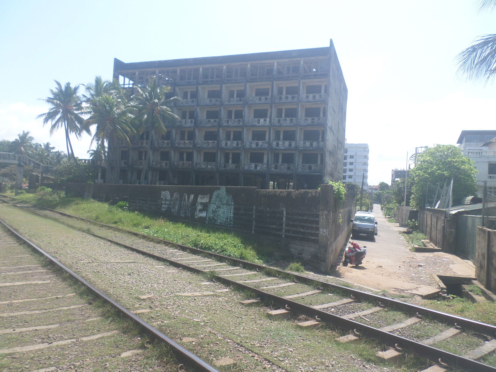 Abandoned Tilly's Beach Hotel in Mount Lavinia, Sri Lanka.