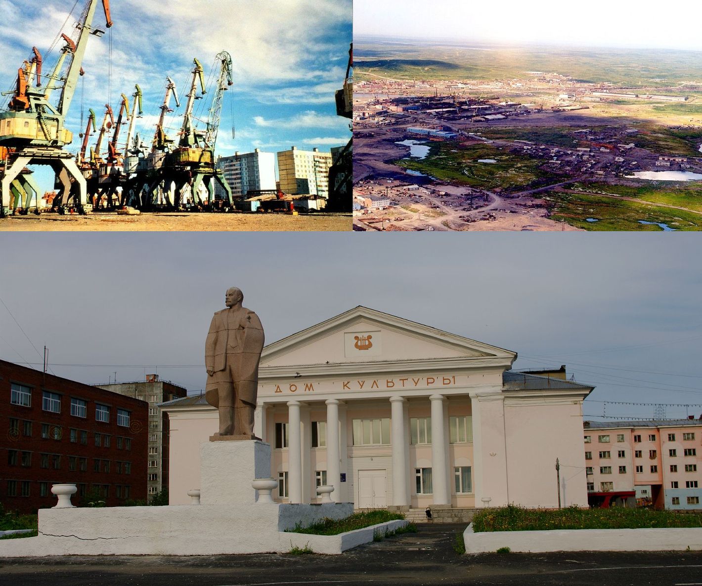 Photos of Dudinka, Taymyria (Dolgano-Nenets Okrug). Clockwise: …