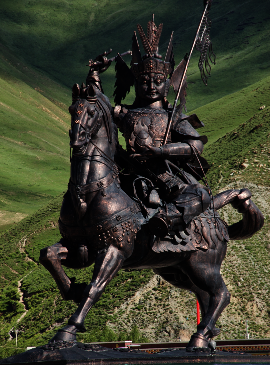 Monument of legendary tibetan hero Gesar of Ling in Yushu Ciity…