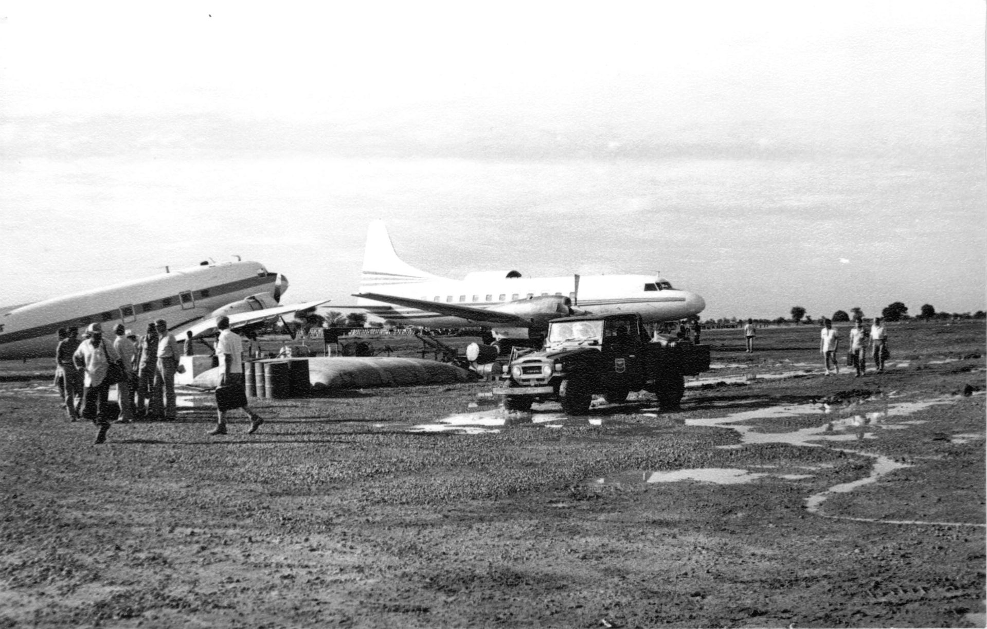 At the Muglad airstrip, Chevron company and contractor personne…