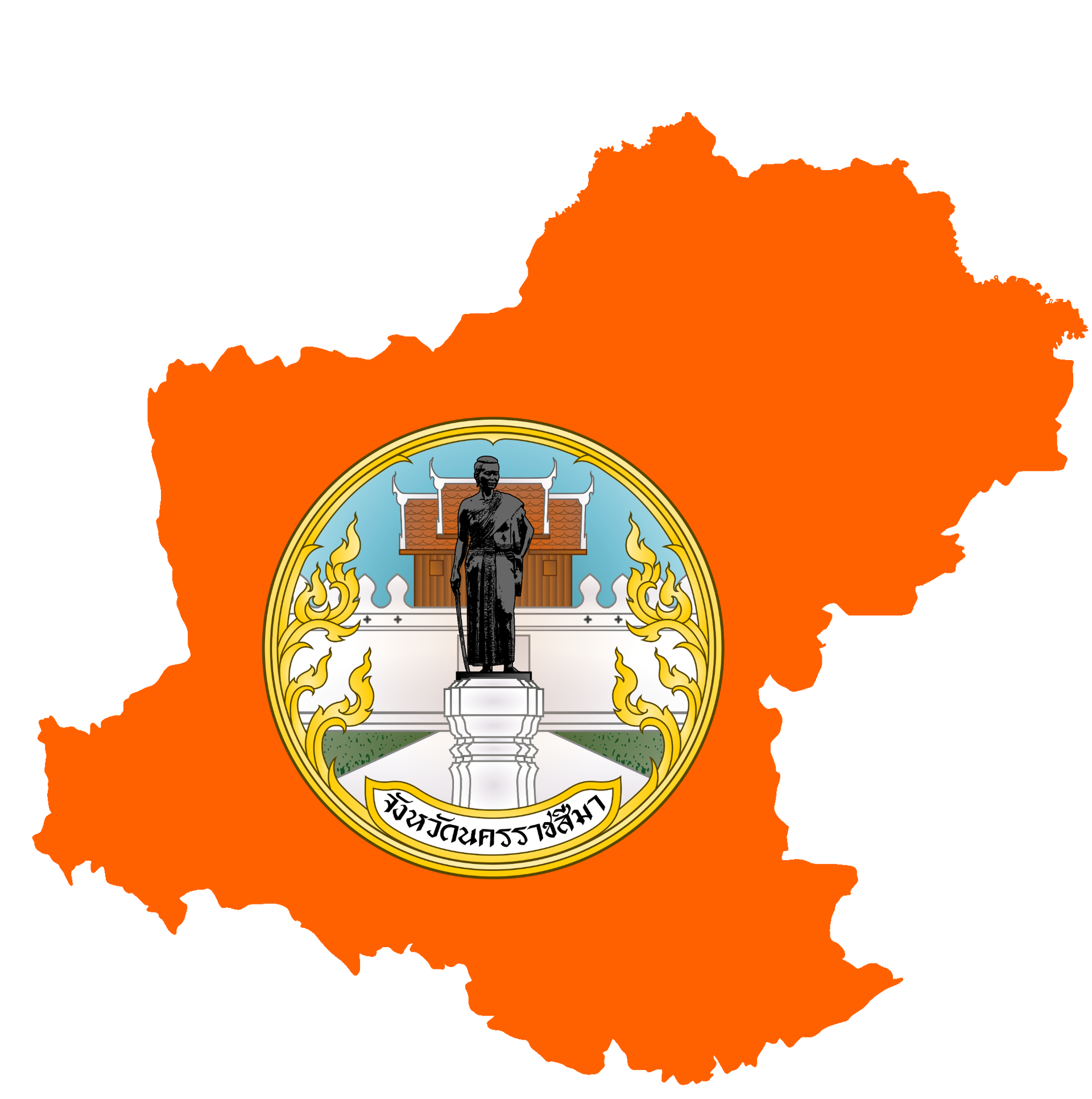 Nakhon Ratchasima province flag map