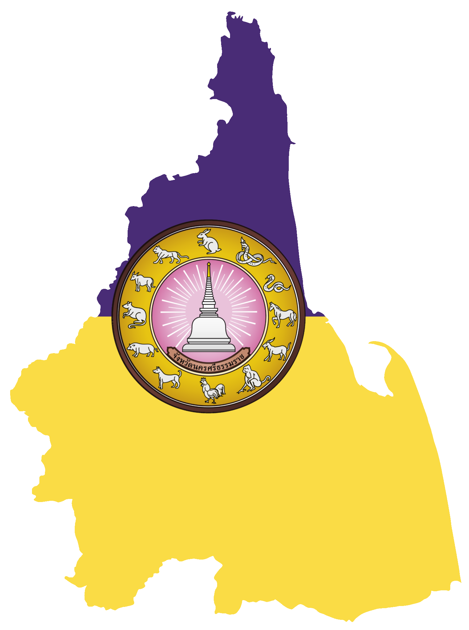 Nakhon Si Thammarat Province flag map
