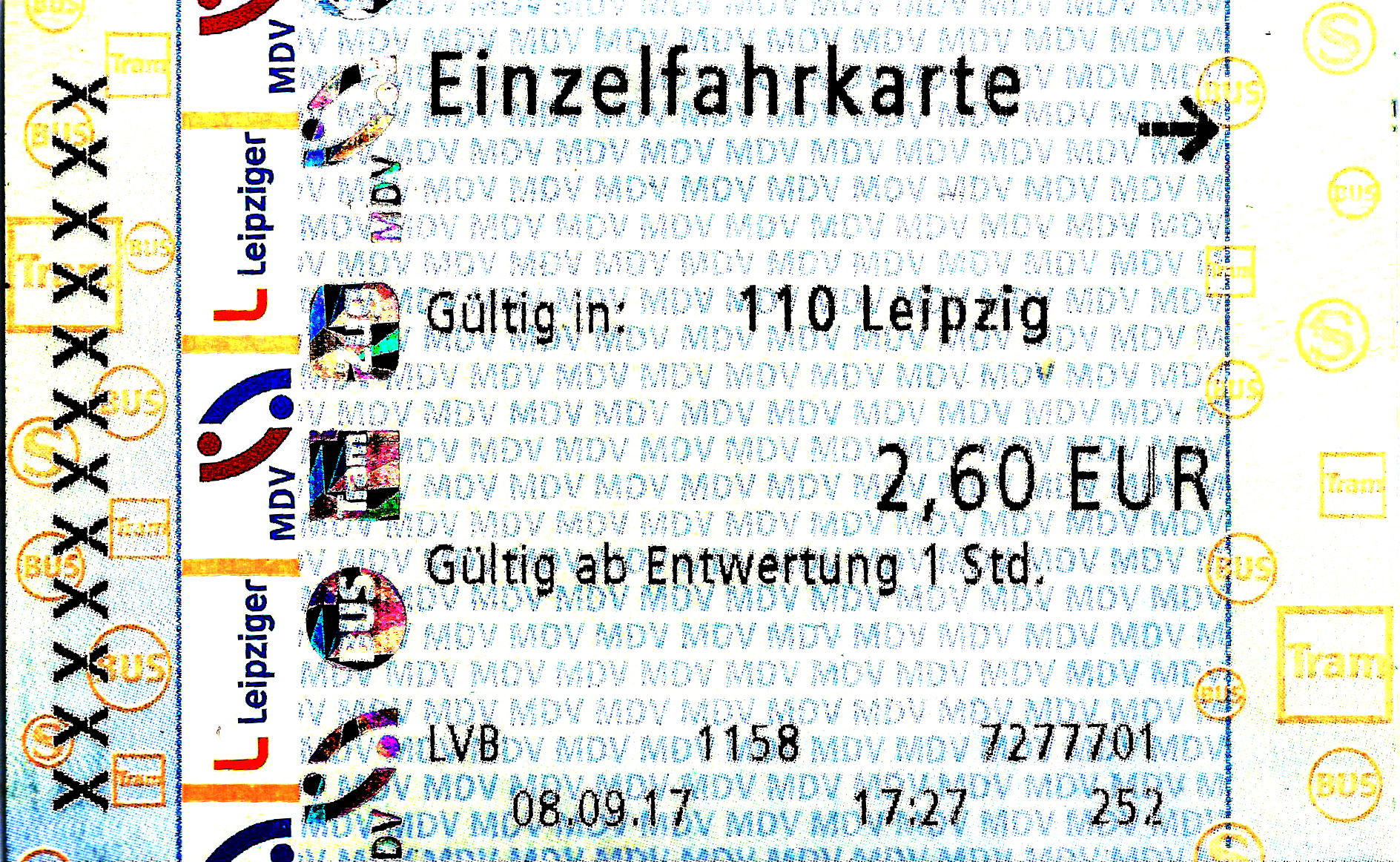 Einzelticket Erwachsener Mitteldeutscher Verkehrsverbund (MDV),…