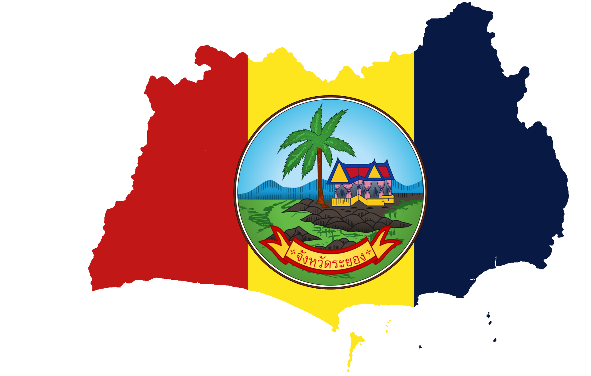 Flag map of Rayong province