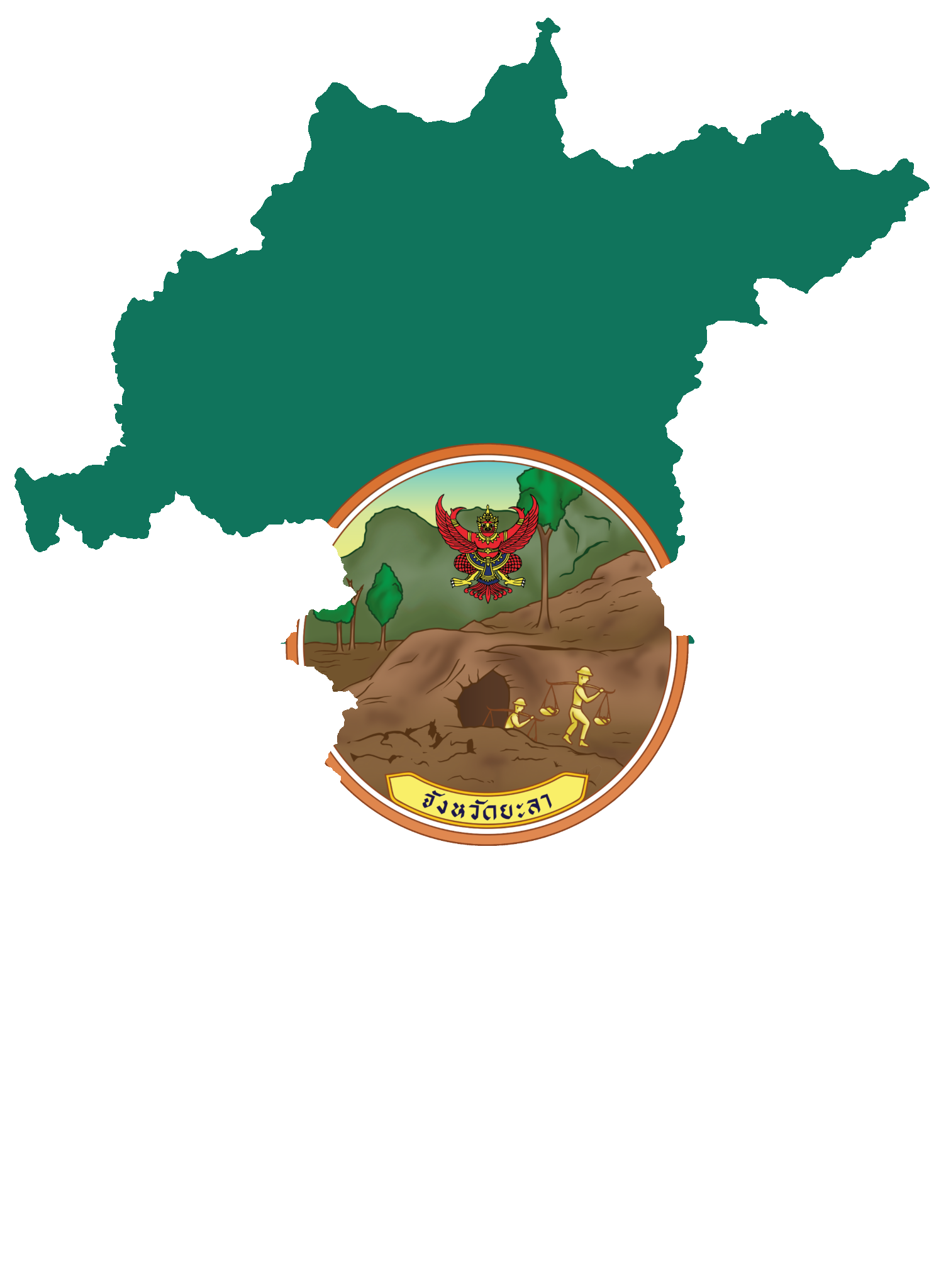 Thai province of Yala Flag map