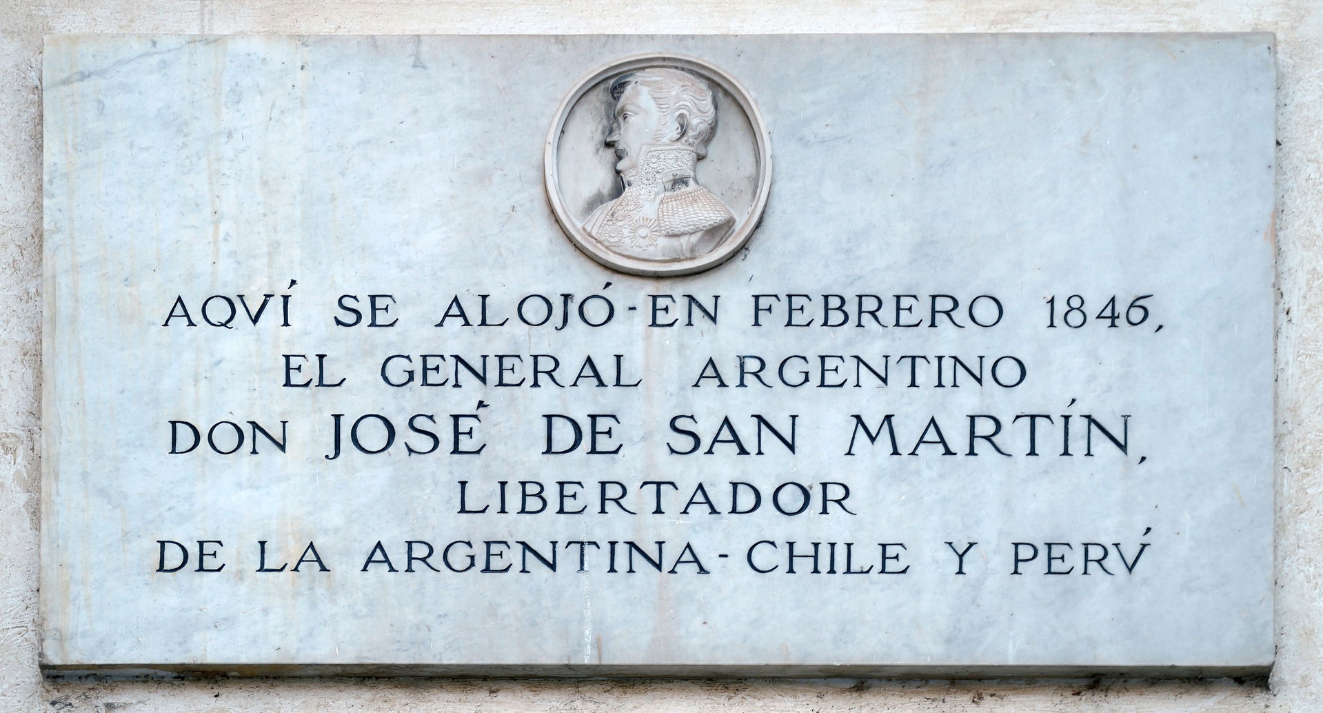 Plate of José de San Martín in Rome