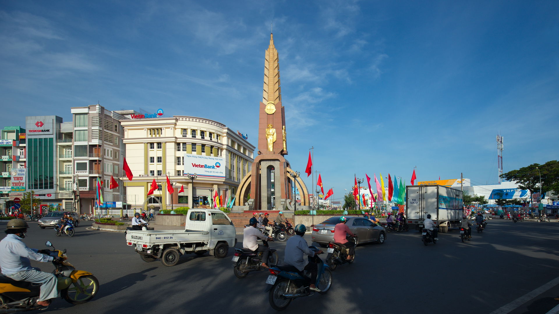 Monument at Cà Mau city center, Vietnam