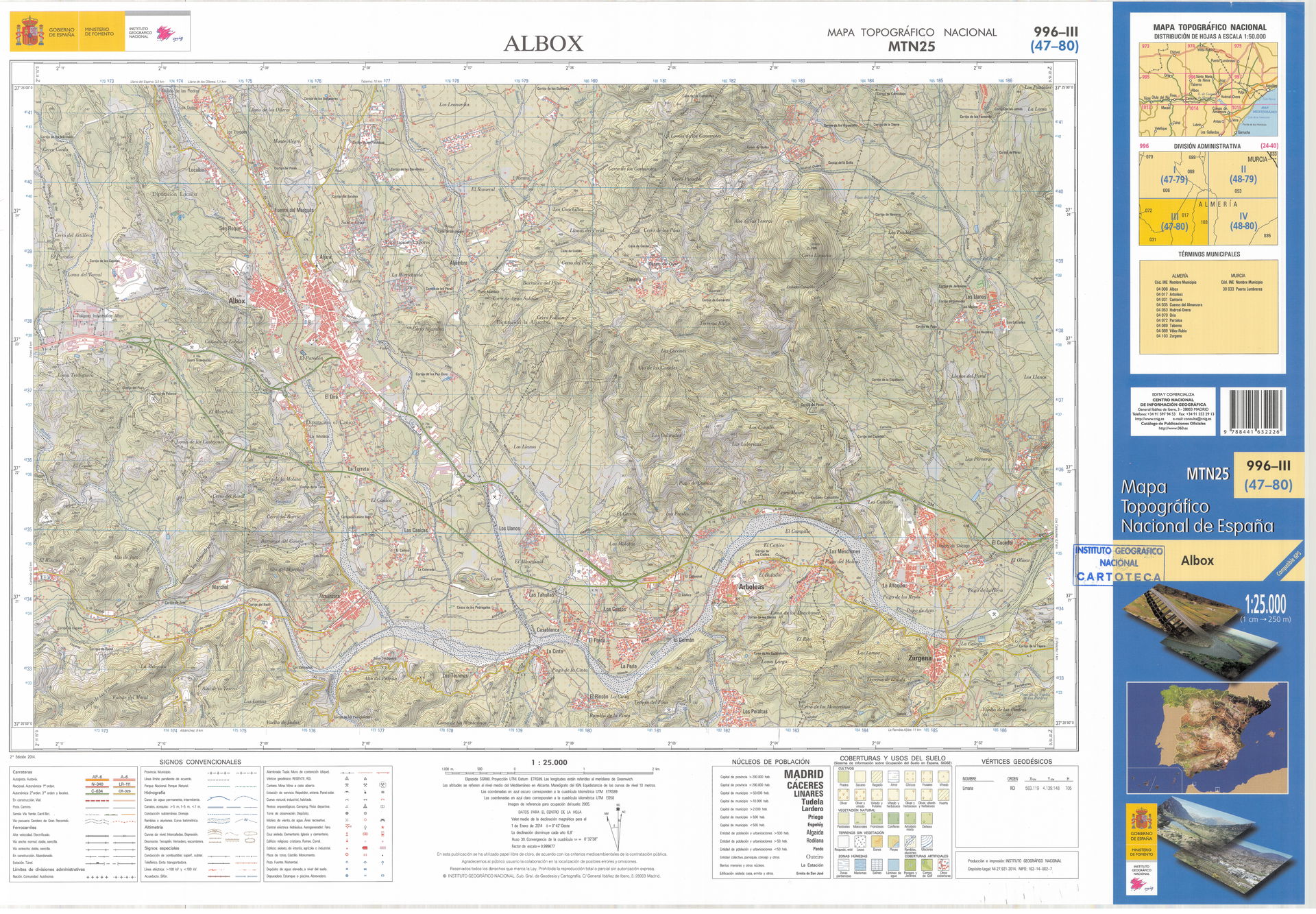Fragment 0996c3 of the National Topographic Map of Spain in 201…