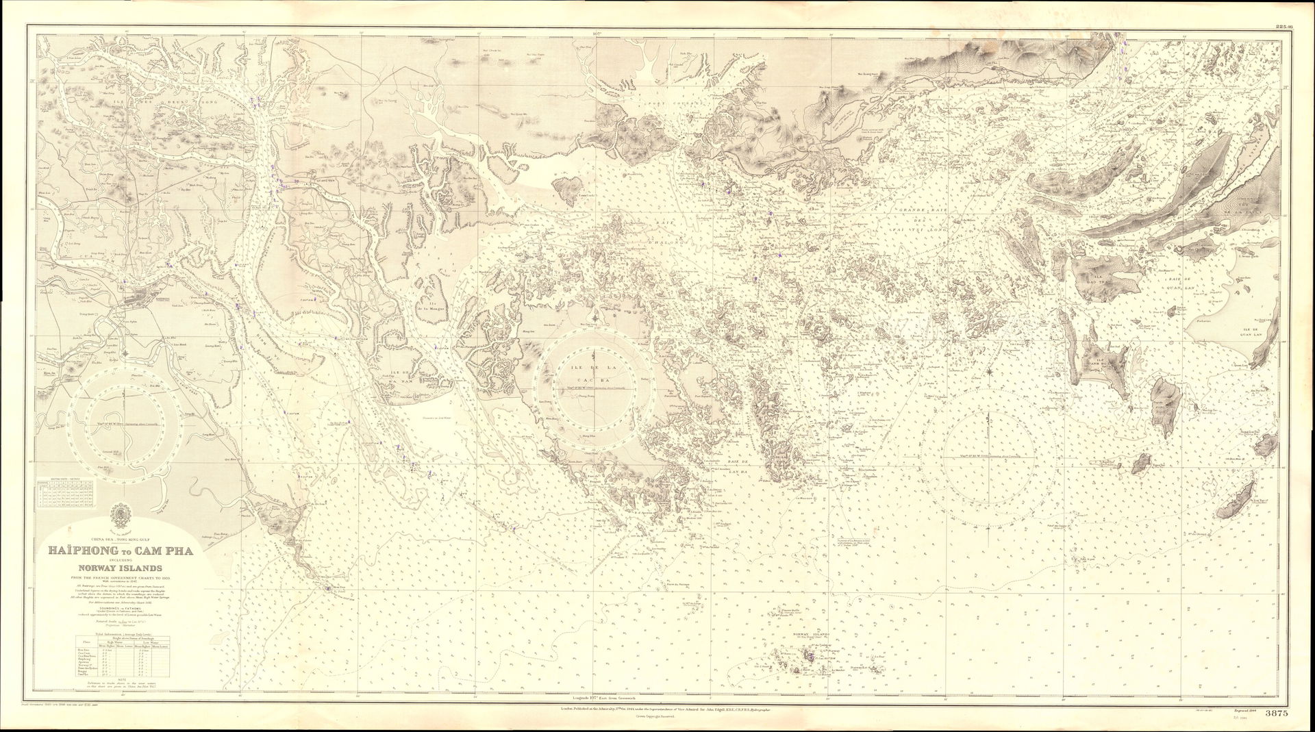 Nautical chart of Haiphong to Cam Pha. Not current - not to be …