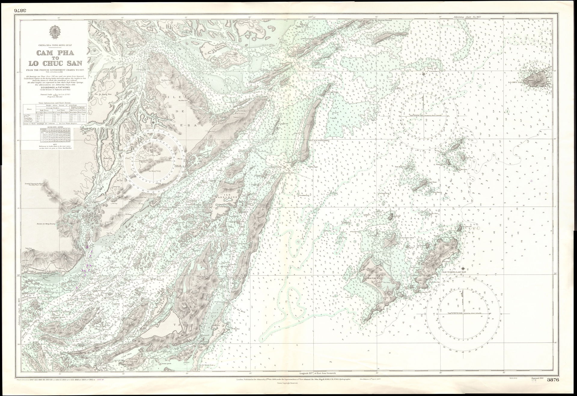 Nautical chart of Cam Pha to Lo Chuc San. Not current - not to …