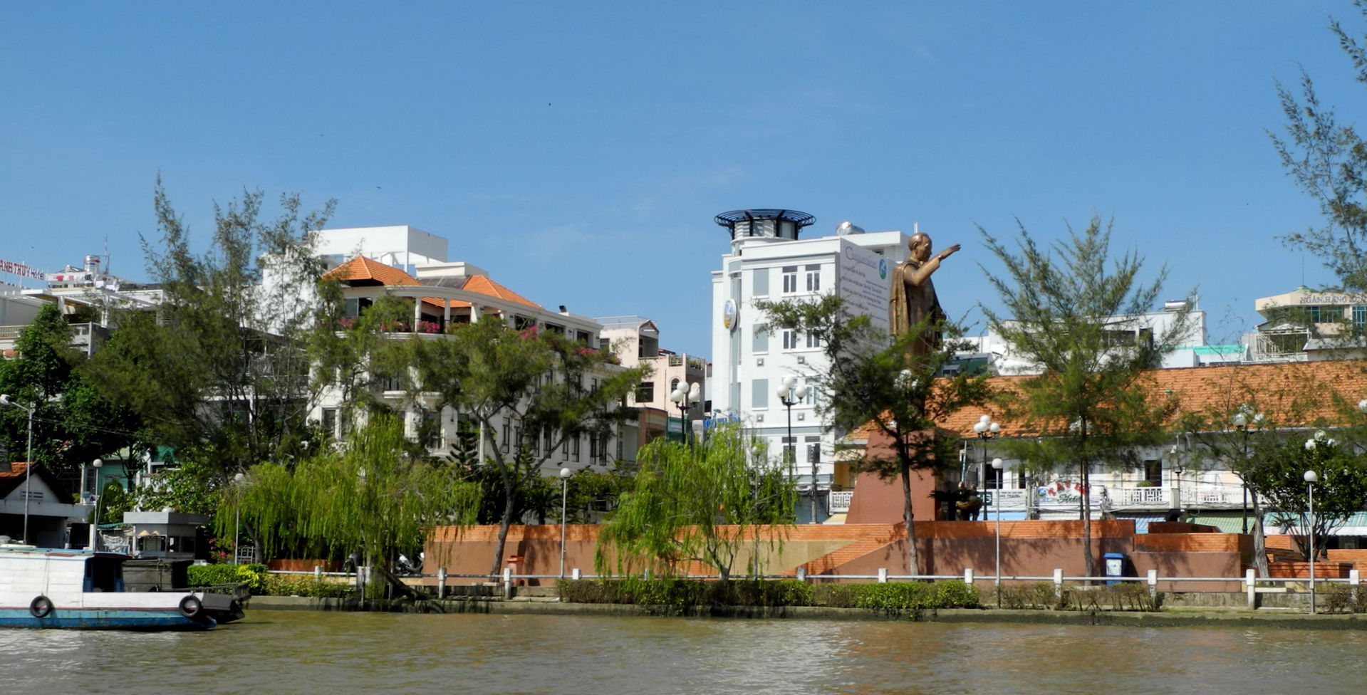 Can Tho City-Stadt aus Sicht vom Boot