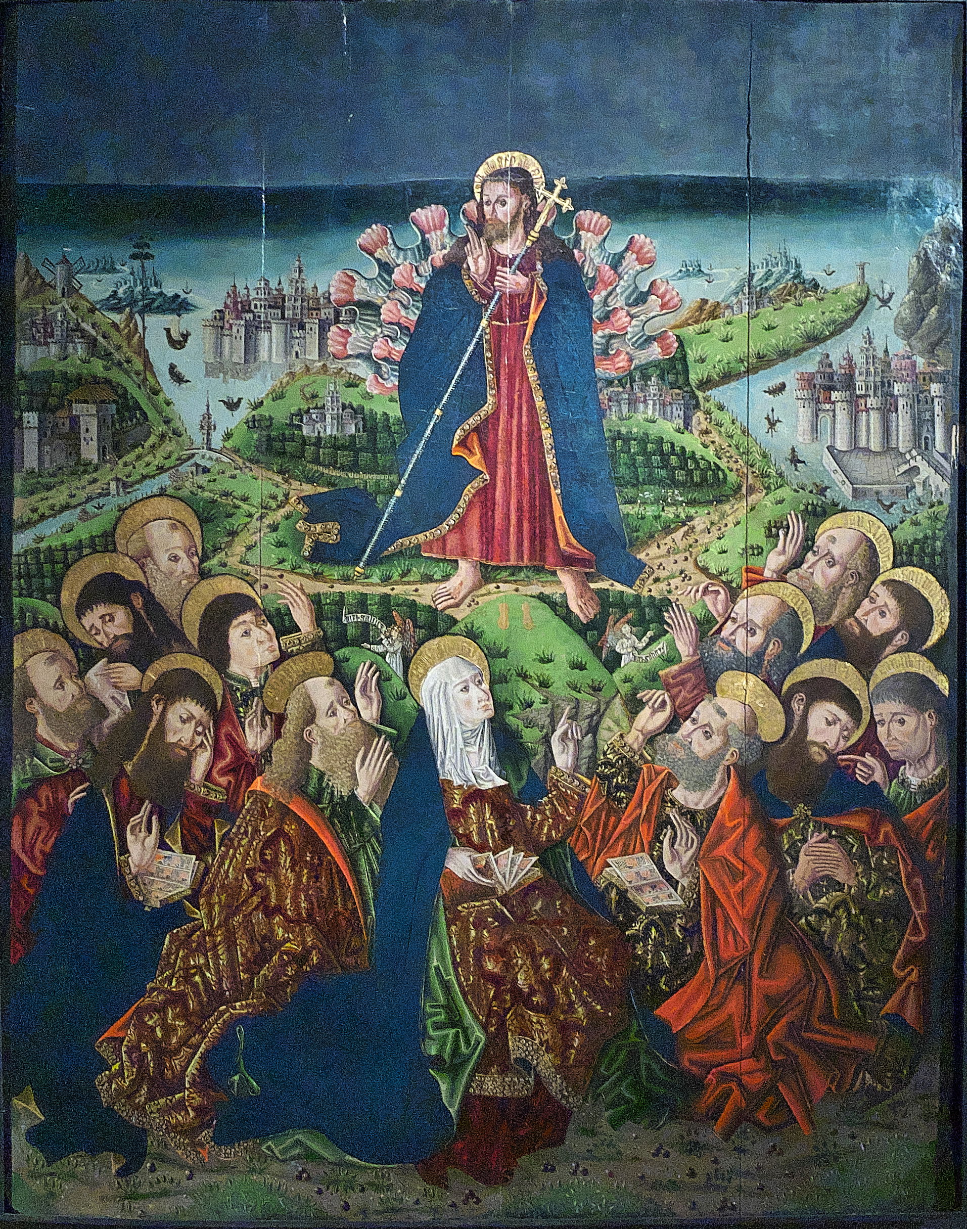 Bella composición de la Ascensión de Jesús del siglo XV (1450-1…