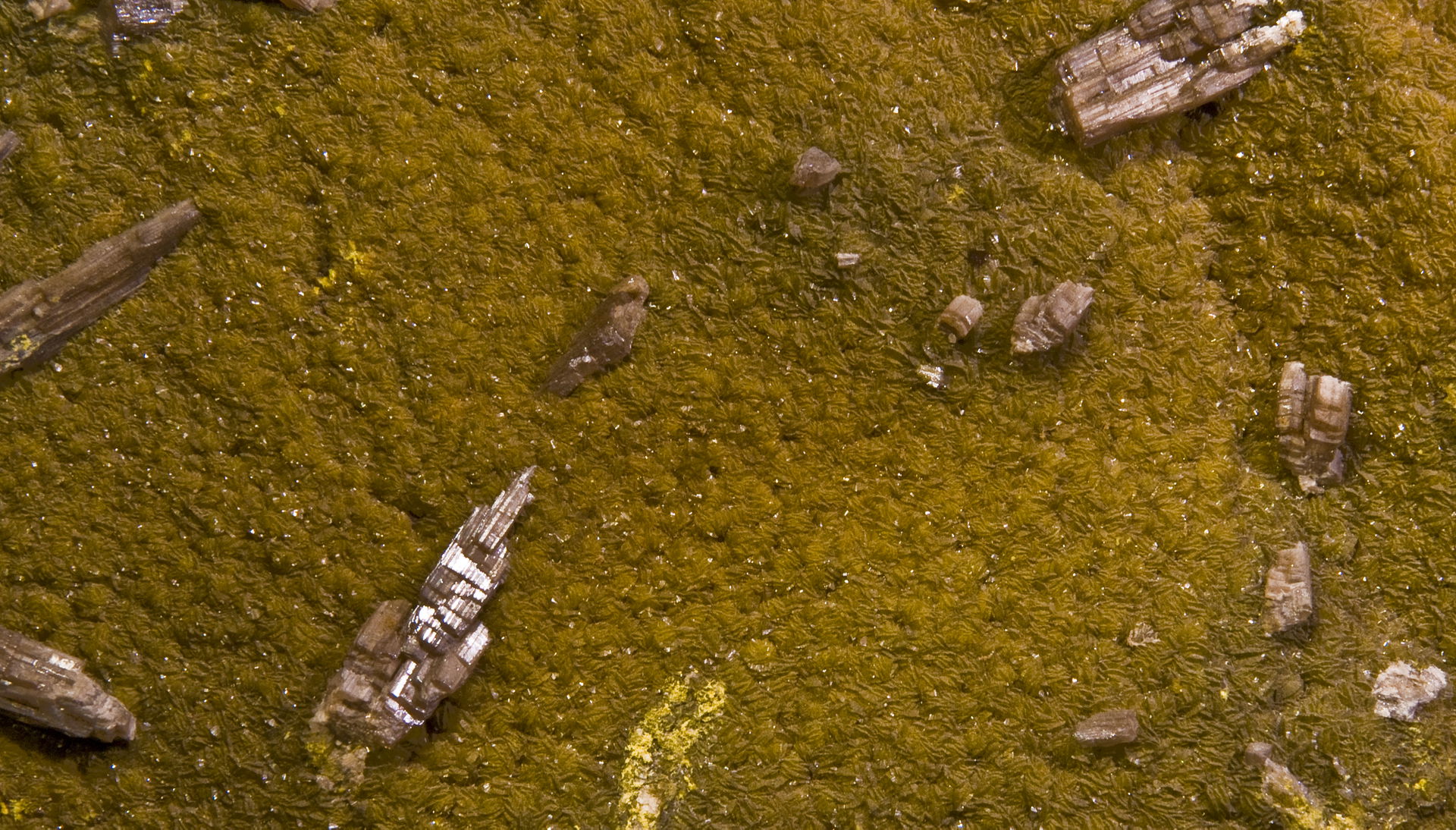 Francevillite (Green) With Chervetite (Grey)
Locality : Mouna…