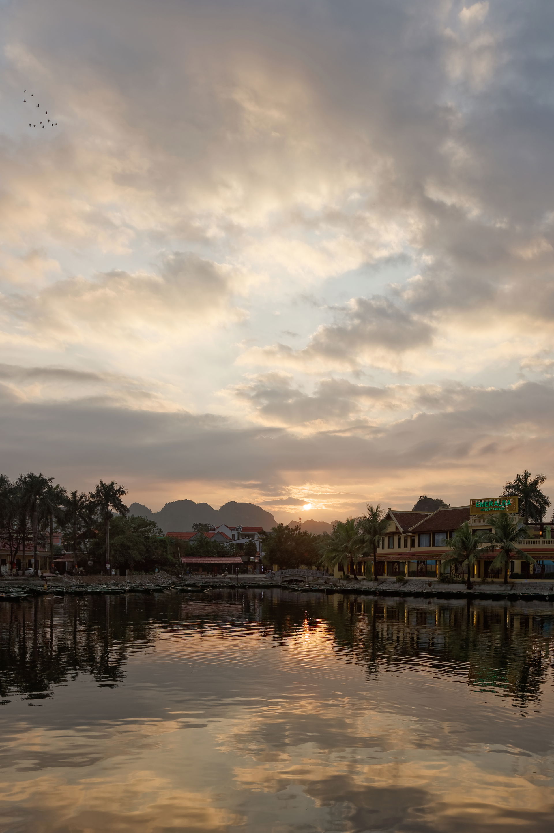 Sunset in Ninh Hải, Ninh Binh province, Vietnam