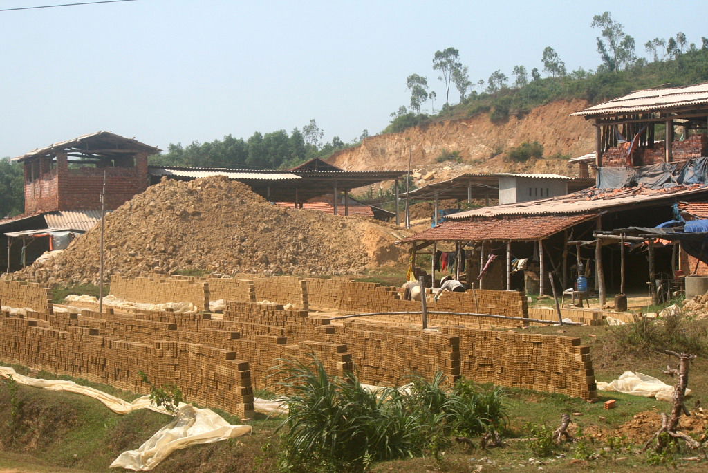 brick factory in a rural area in Quang Ngai Province, Vietnam