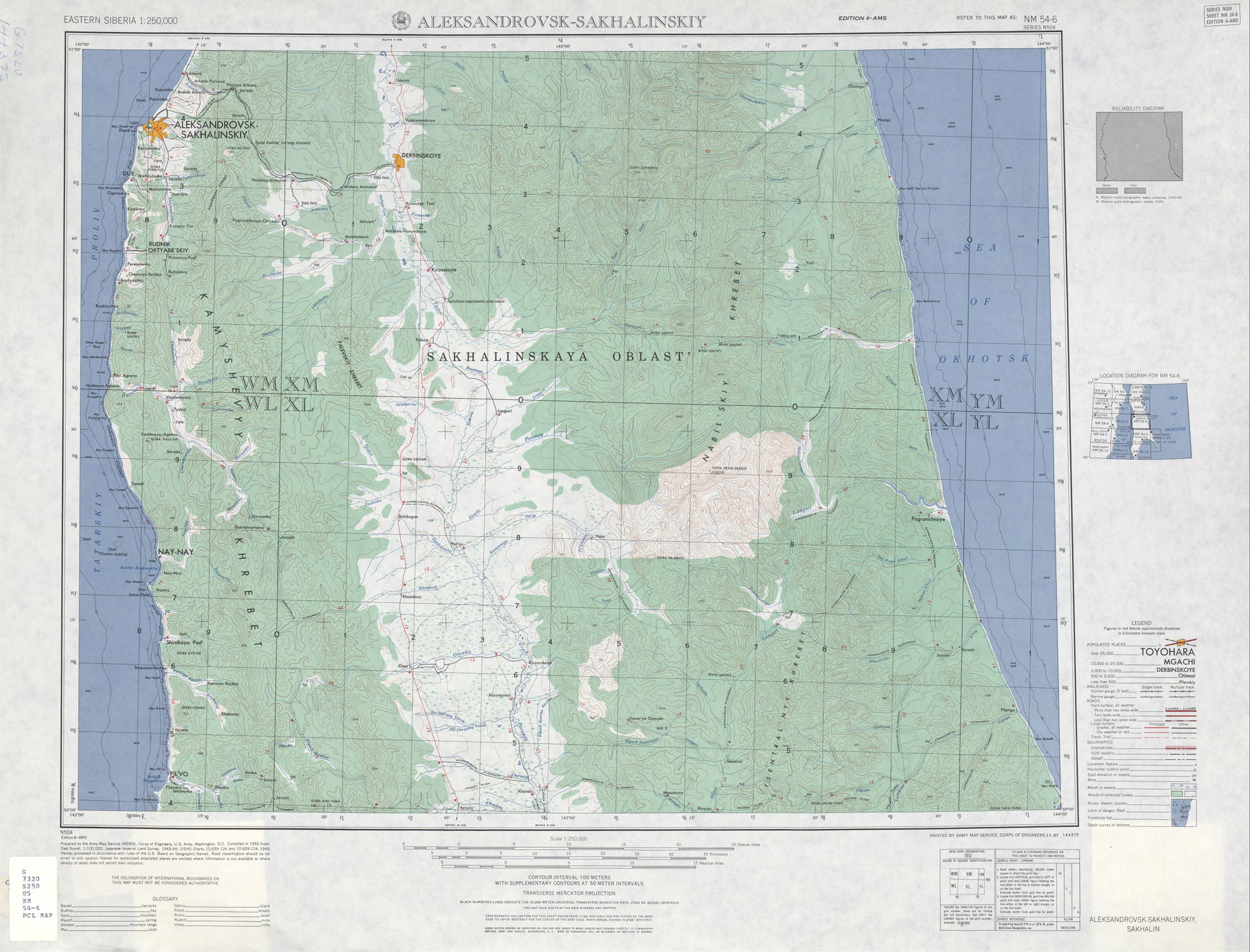 List from Eastern Siberia AMS Topographic Maps. Series N504, U.…