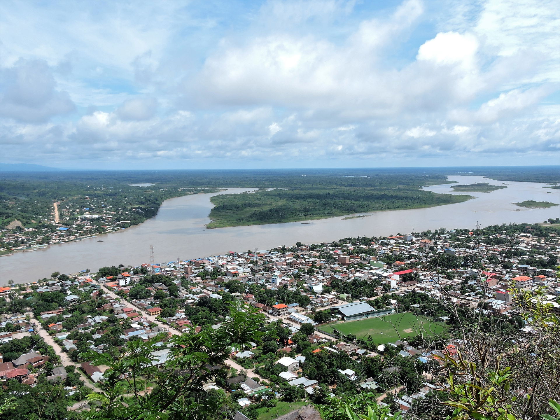 View of the city of Rurrenabaque from the viewpoint of La Cruz,…