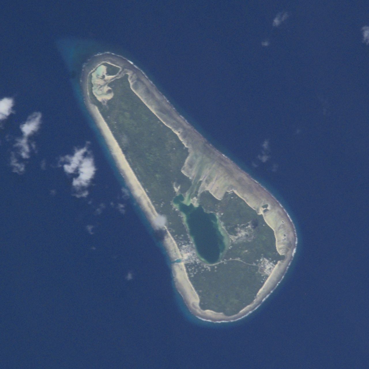Vaitupu Island atoll, Tuvalu, from space