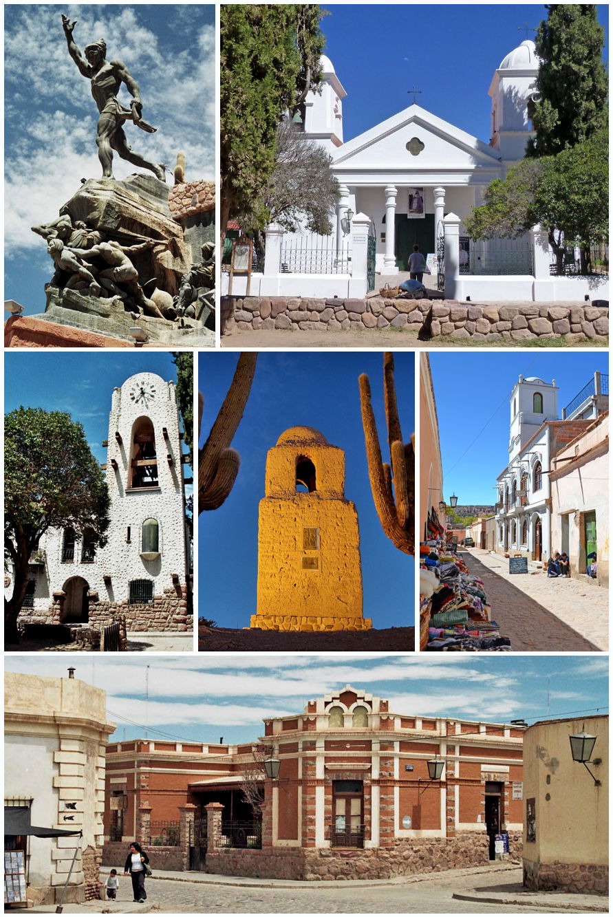 Mosaico fotográfico de la ciudad de Humahuaca.