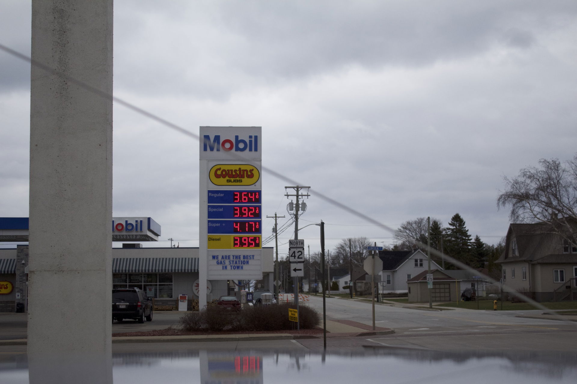 The Mobil Mart on the corner of Lincoln St. in Two Rivers, WI.
