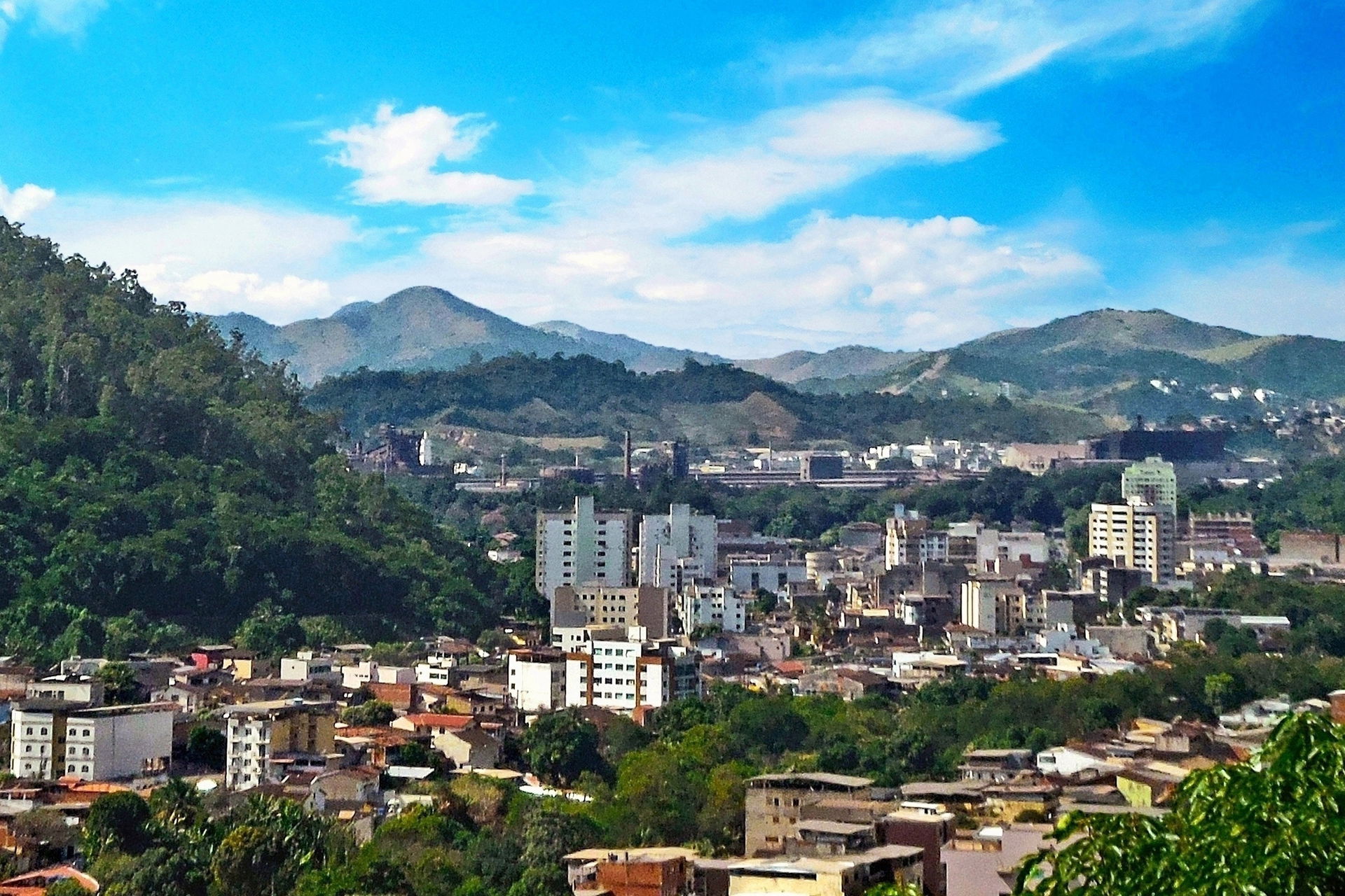 Partial view of Timóteo, Minas Gerais, Brazil, seen from of the…