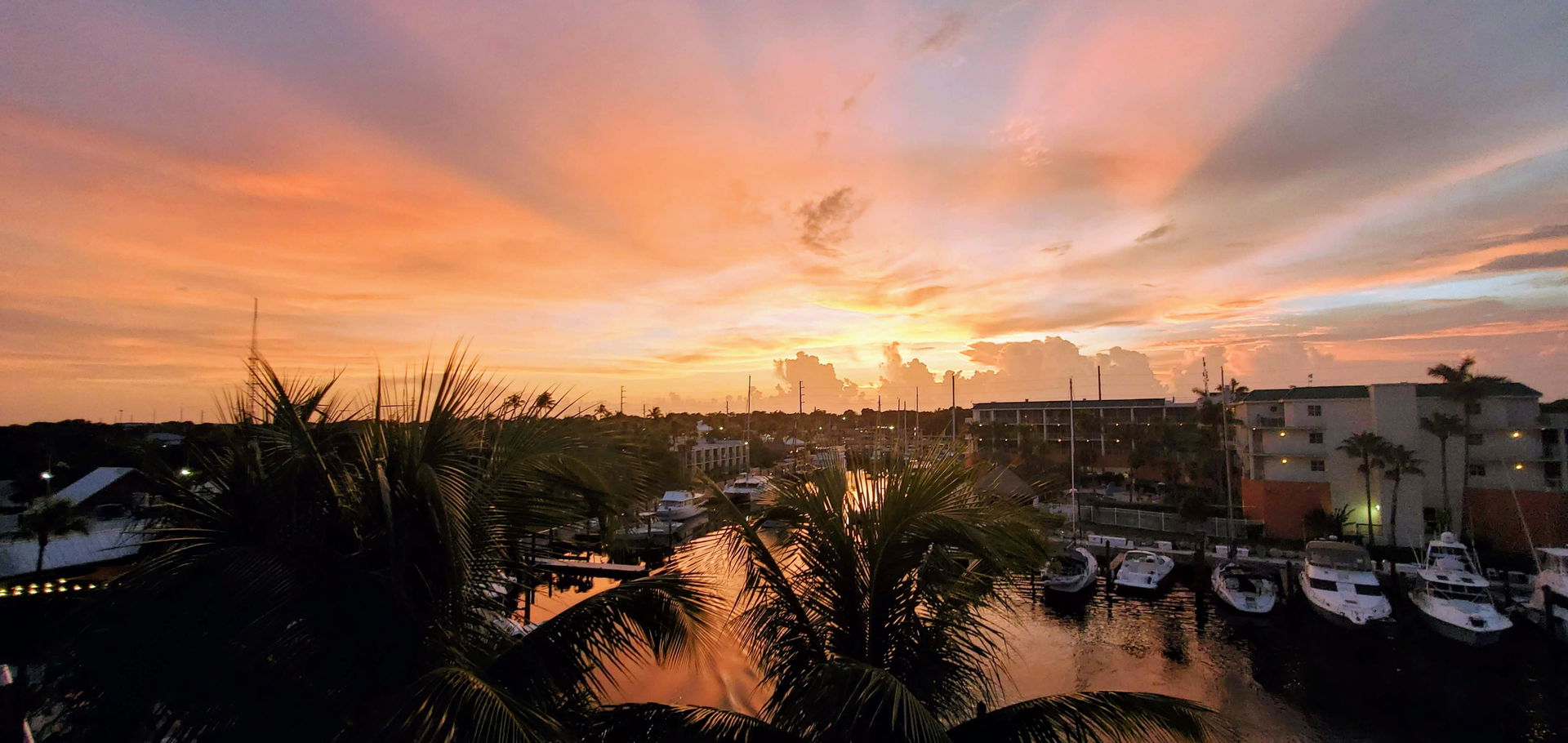 A sunset viewed from the fourth floor of the Marina Del Mar hot…