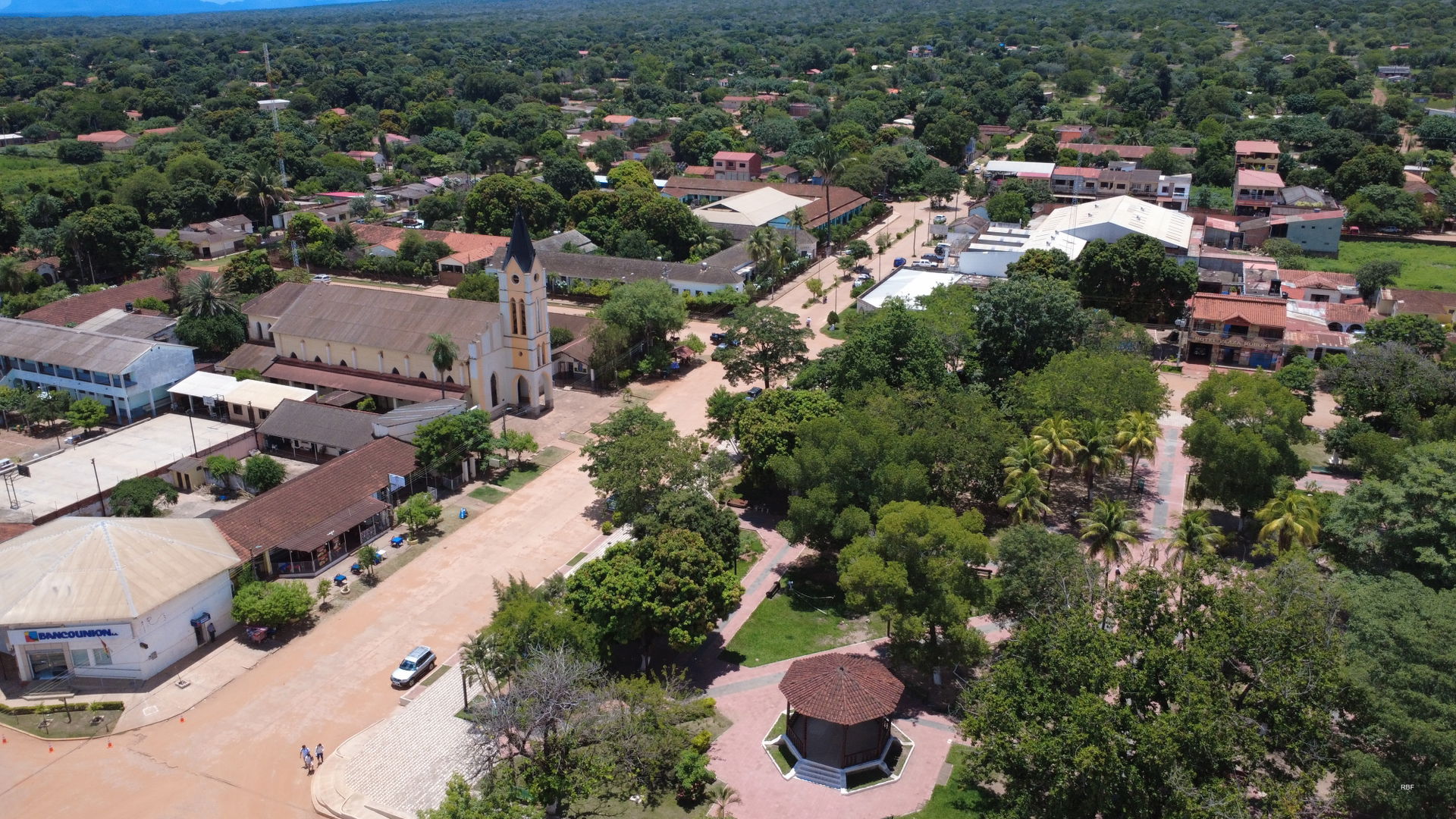View of Angel Sandóval Square and the Cristo Rey Church in Robo…