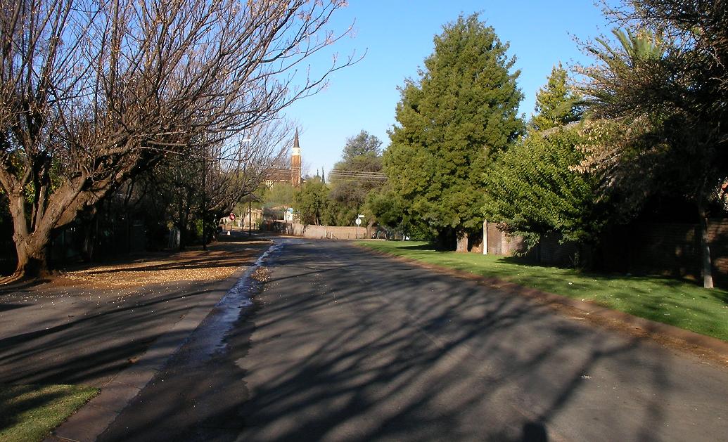 a residential street in the town of Kuruman, South Africa