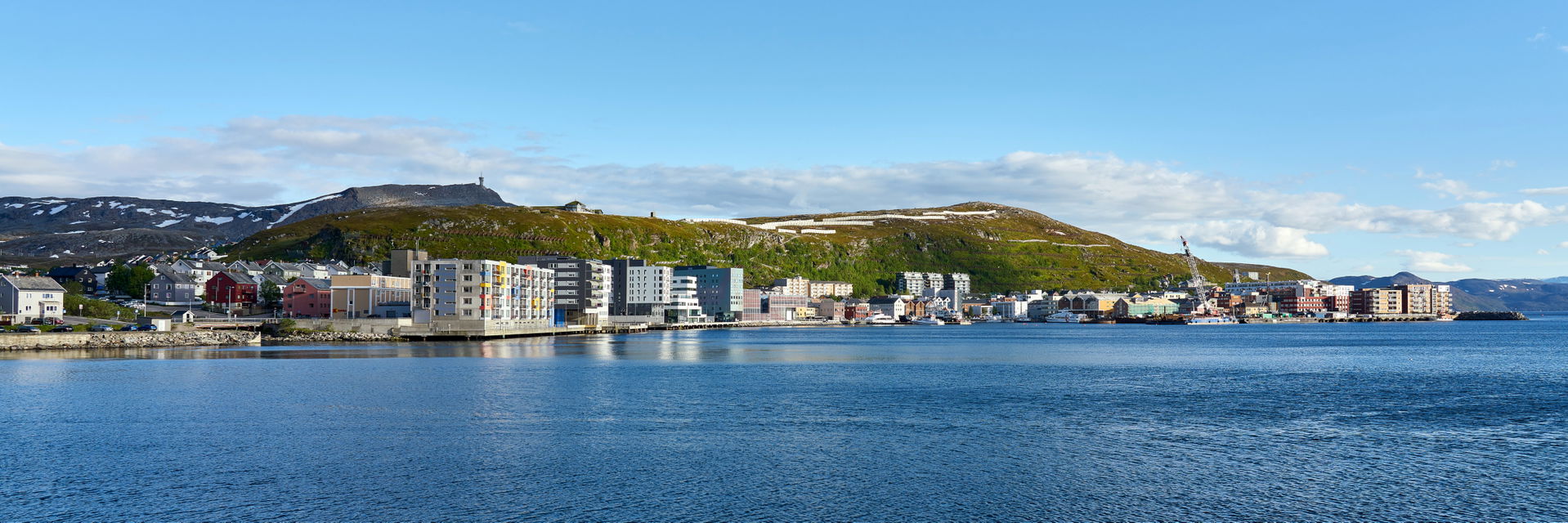 Hammerfest, Norway seen from the North - panoramic view