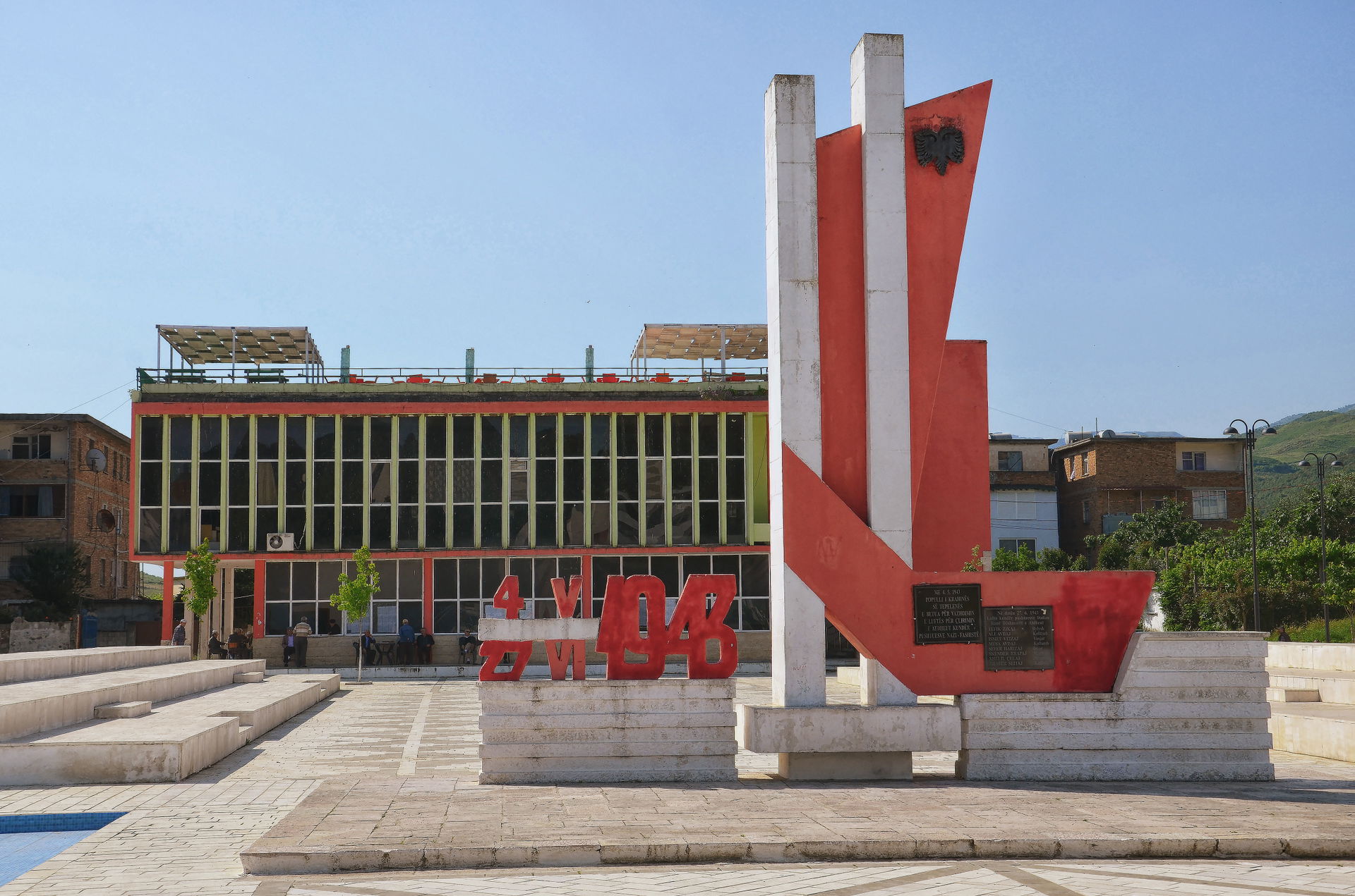 The main square of Memaliaj, Albania