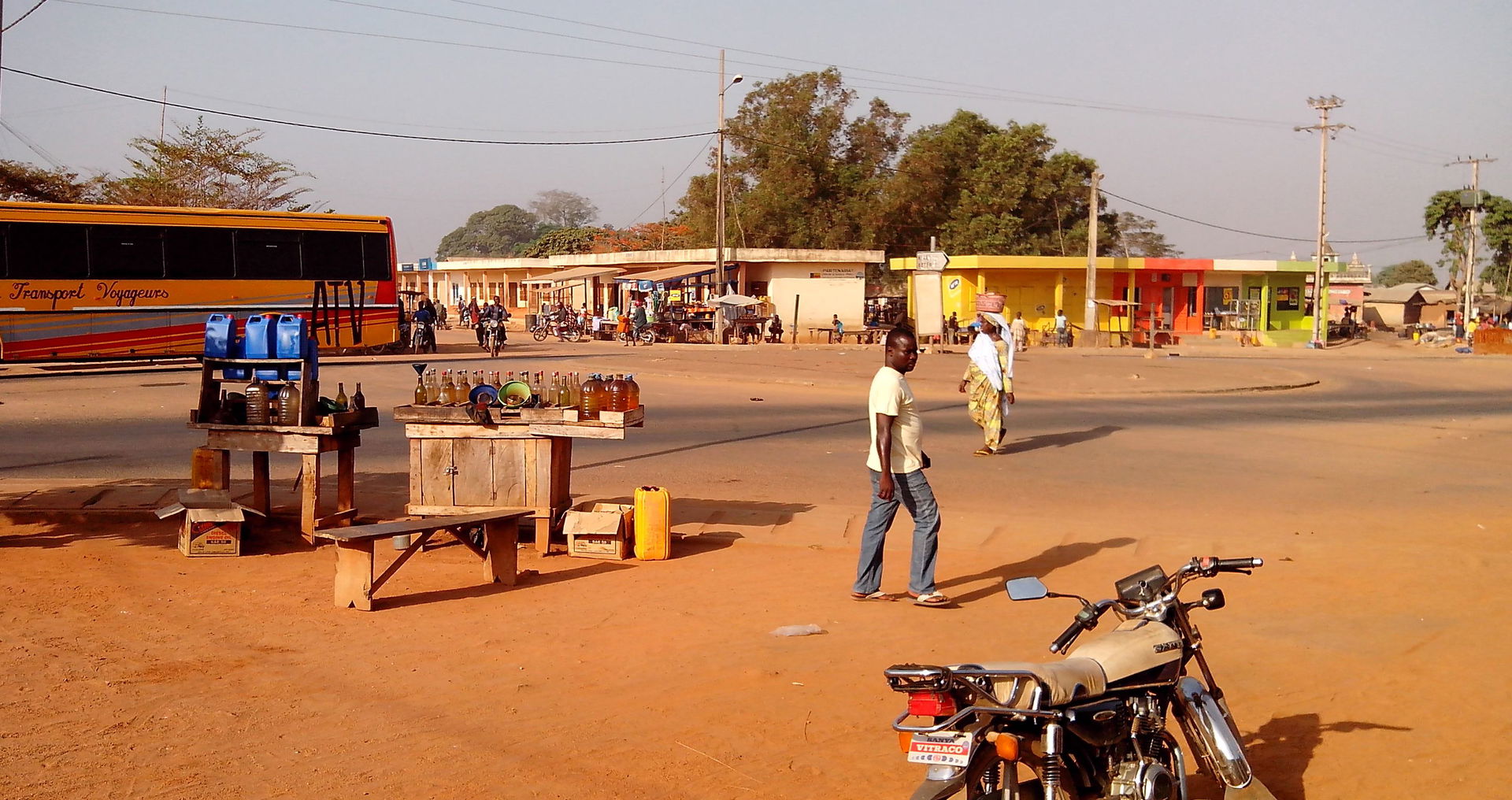 the town center of Bassila, looking accross the roundabout towa…