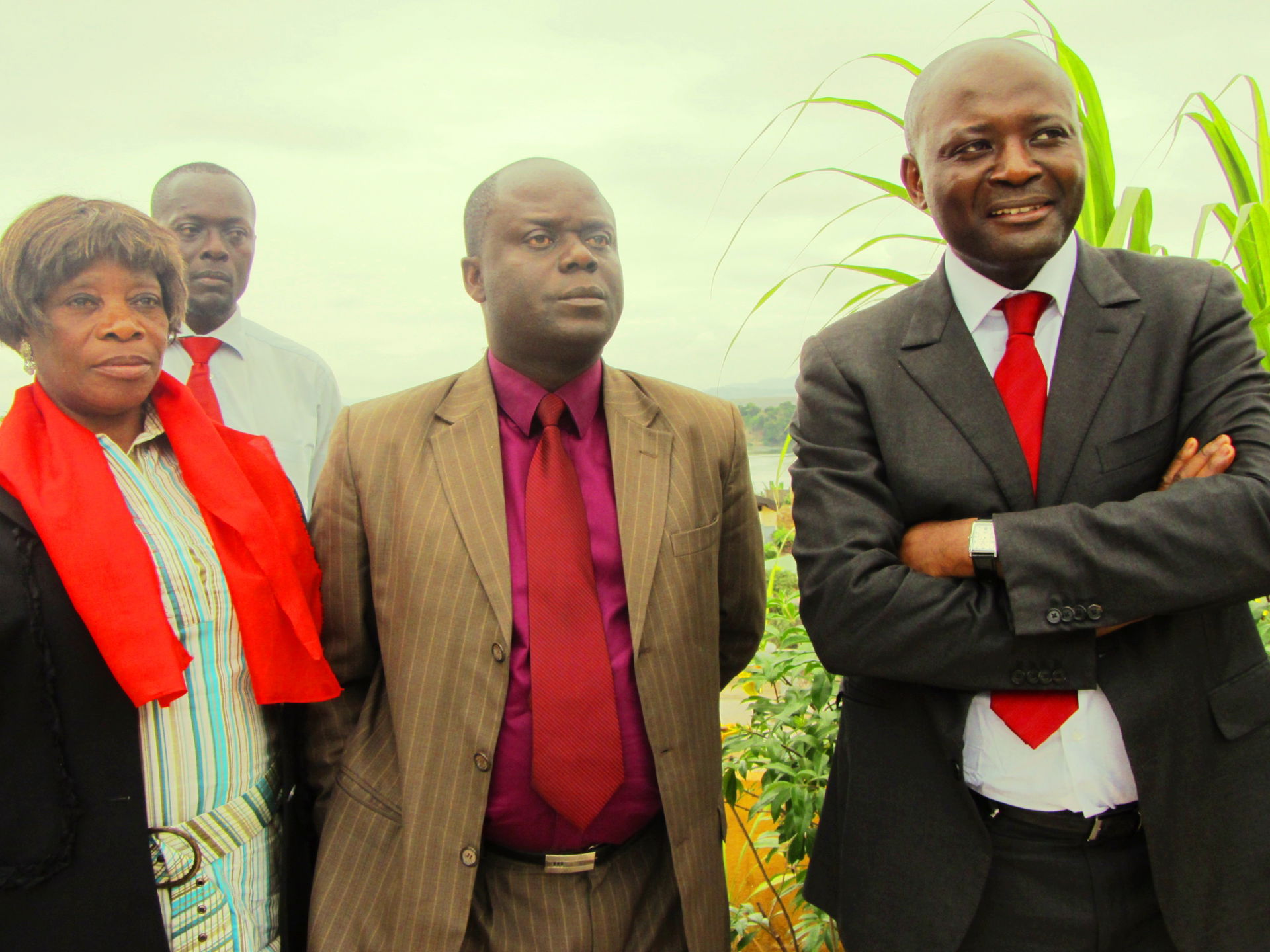 Ben MOUBAMBA (right) with members of UPG (South of Gabon)