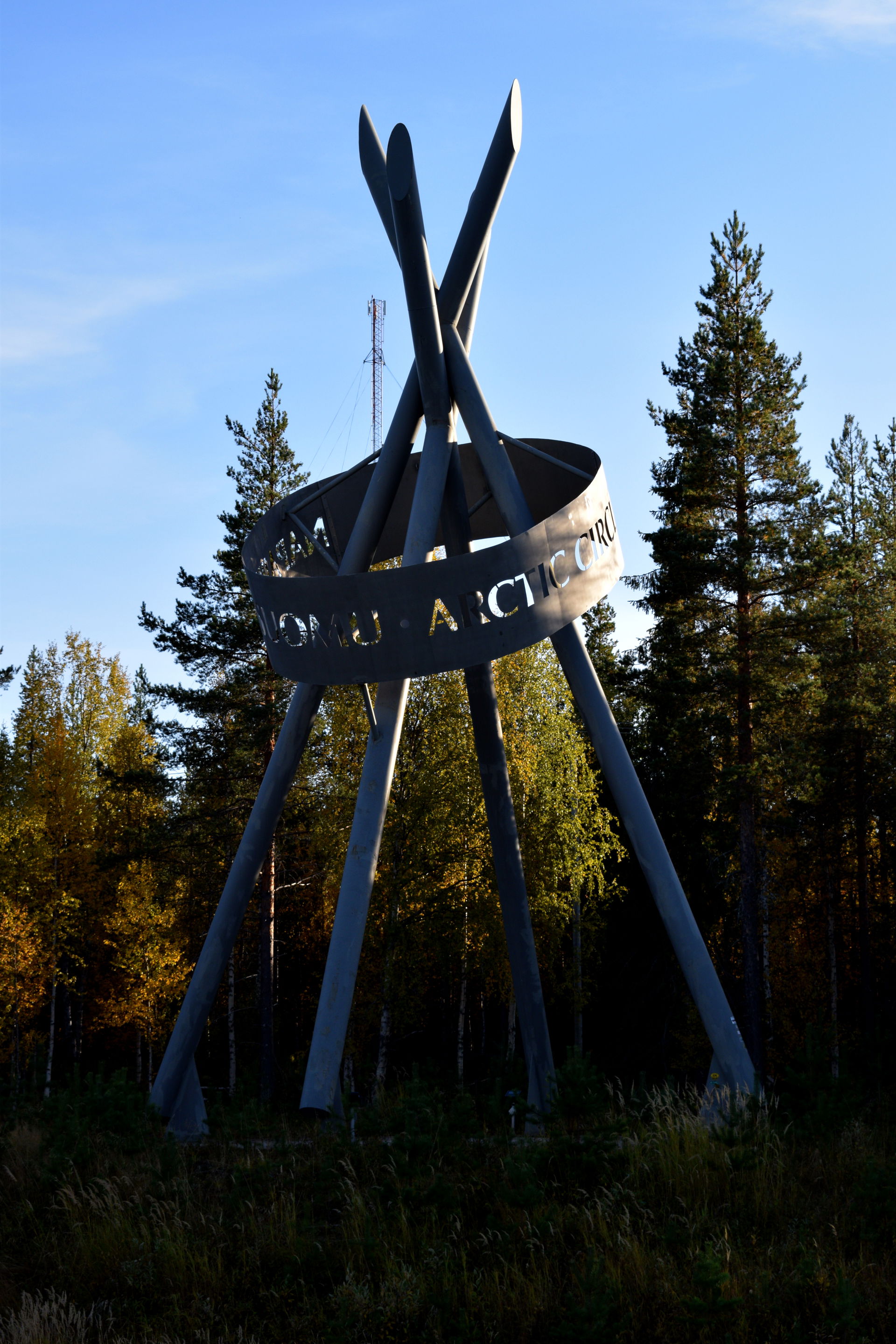 Arctic Circle monument in Kemijärvi, Finland
